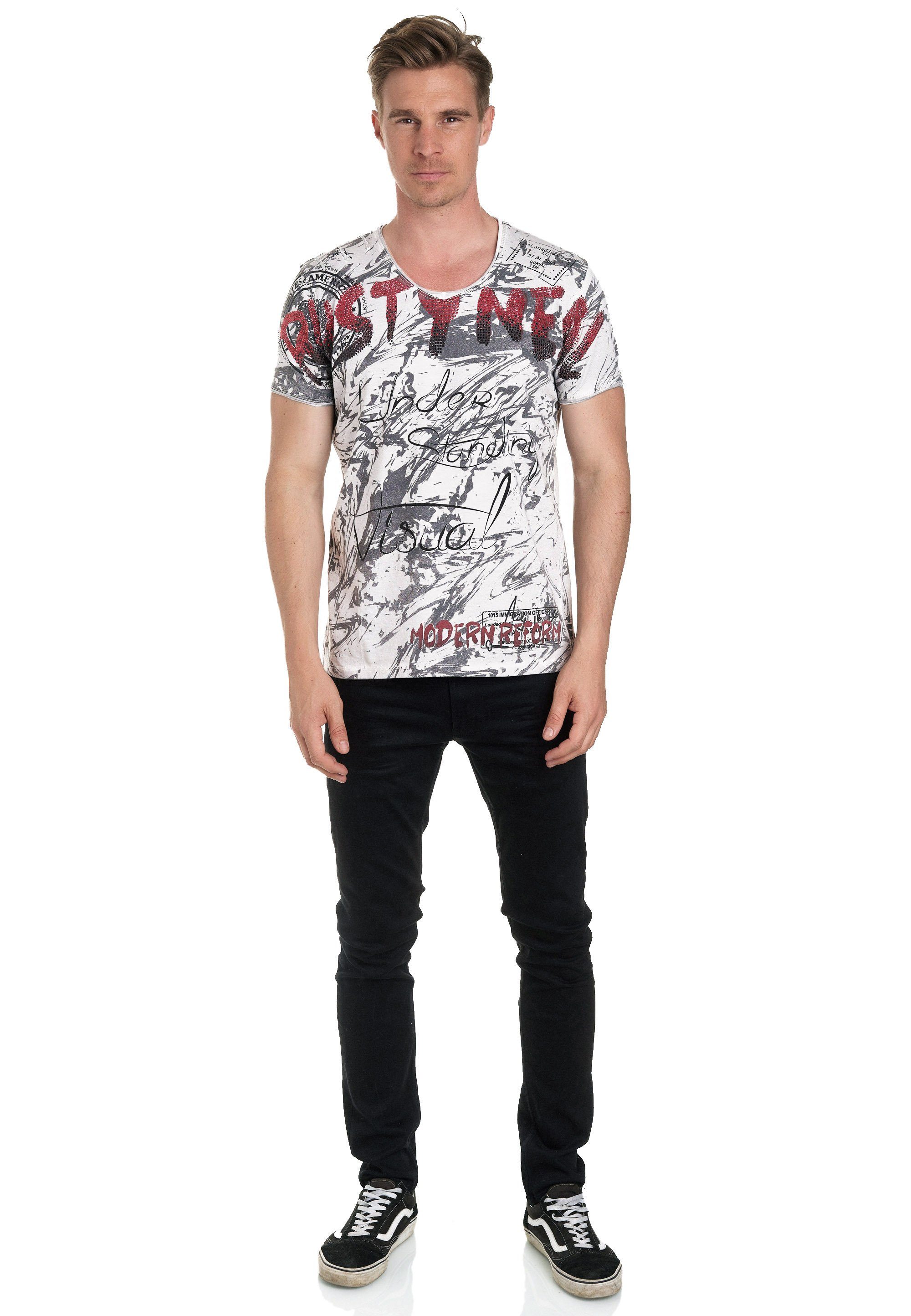 Rusty Neal T-Shirt mit aufwendigem Strass-Design günstig online kaufen