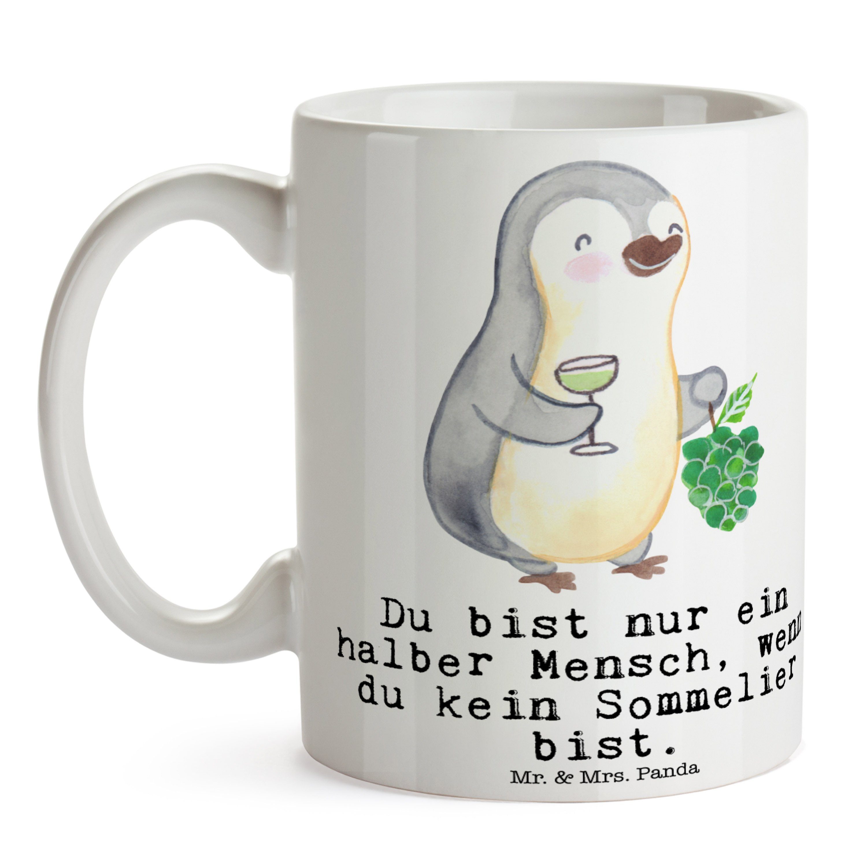 Mr. Panda Kaffeetasse, Weiß Herz Geschenk, Keramik & Sommelier mit Tasse Mrs. Danke, - - Kol, Becher,