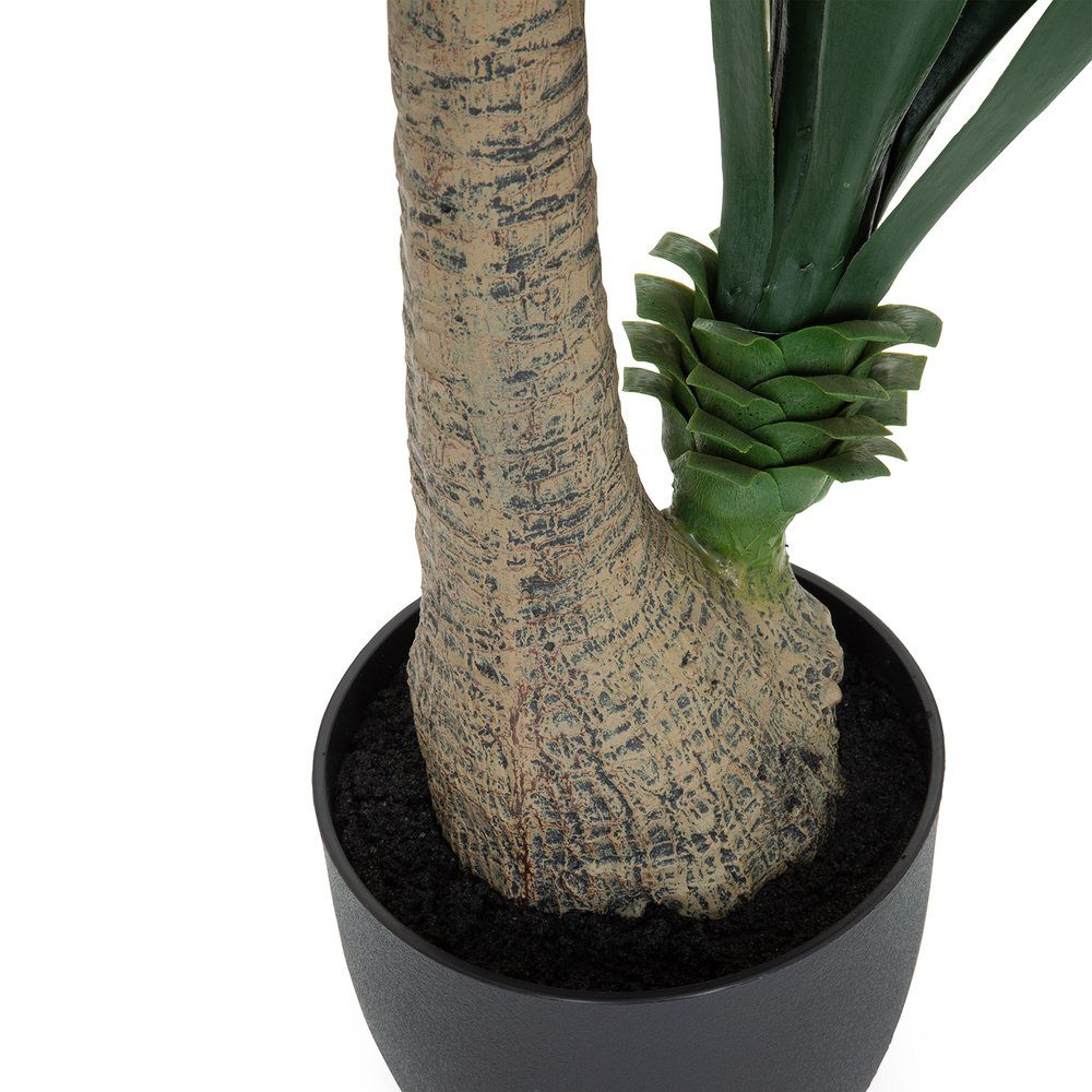 Kunstpflanze Kunstpflanze YUCCA Kunststoff Palme, OFFICE, Kunststoff-Topf Höhe 135.0 Pflanze cm, im hjh