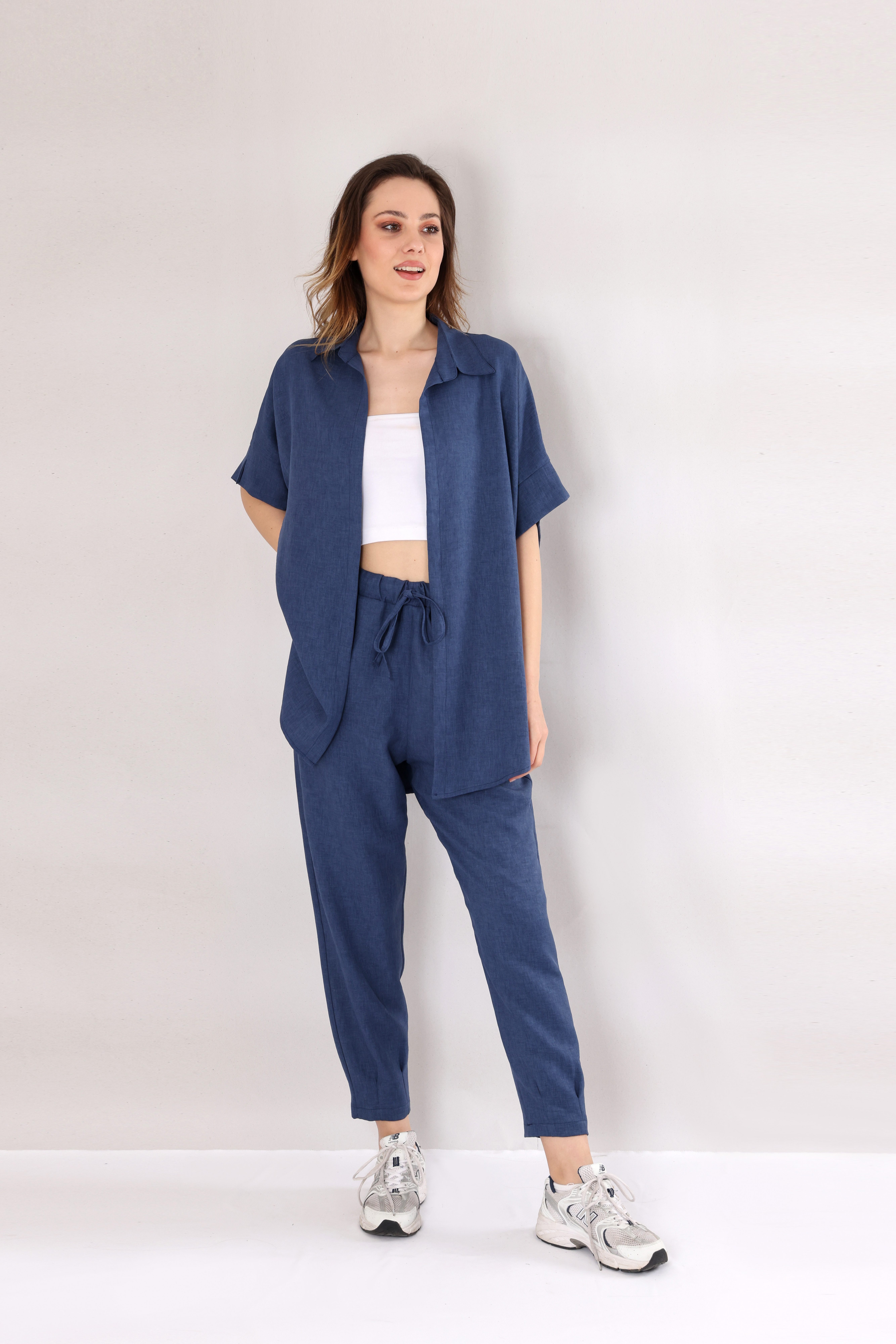 fashionshowcase Schlupfhose Schlupfhose Damen Hose Leinenoptik günstig online kaufen