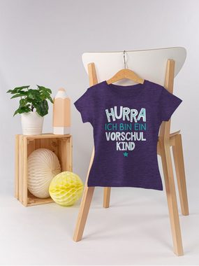 Shirtracer T-Shirt Hurra ich bin ein Vorschulkind türkis weiß Vorschulkinder Geschenke