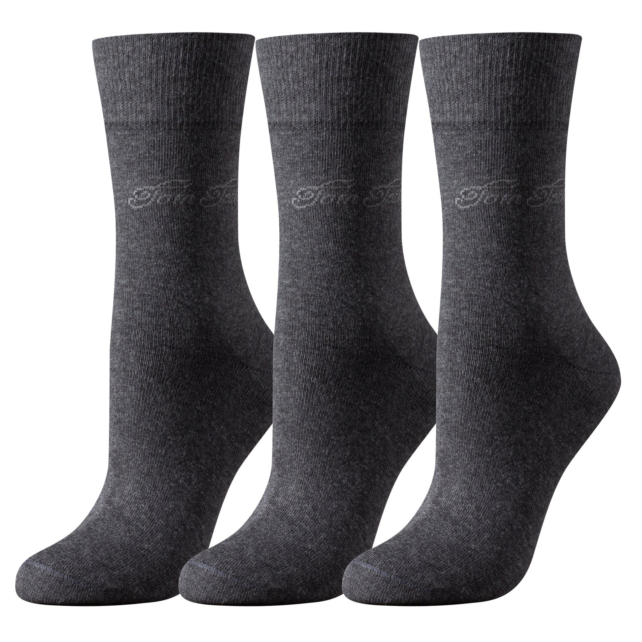 TOM TAILOR Socken 9703620042 Tom Tailor 3er Pack Basic Women Socks 9703 620 anthracite Doppelpack Strümpfe Socken