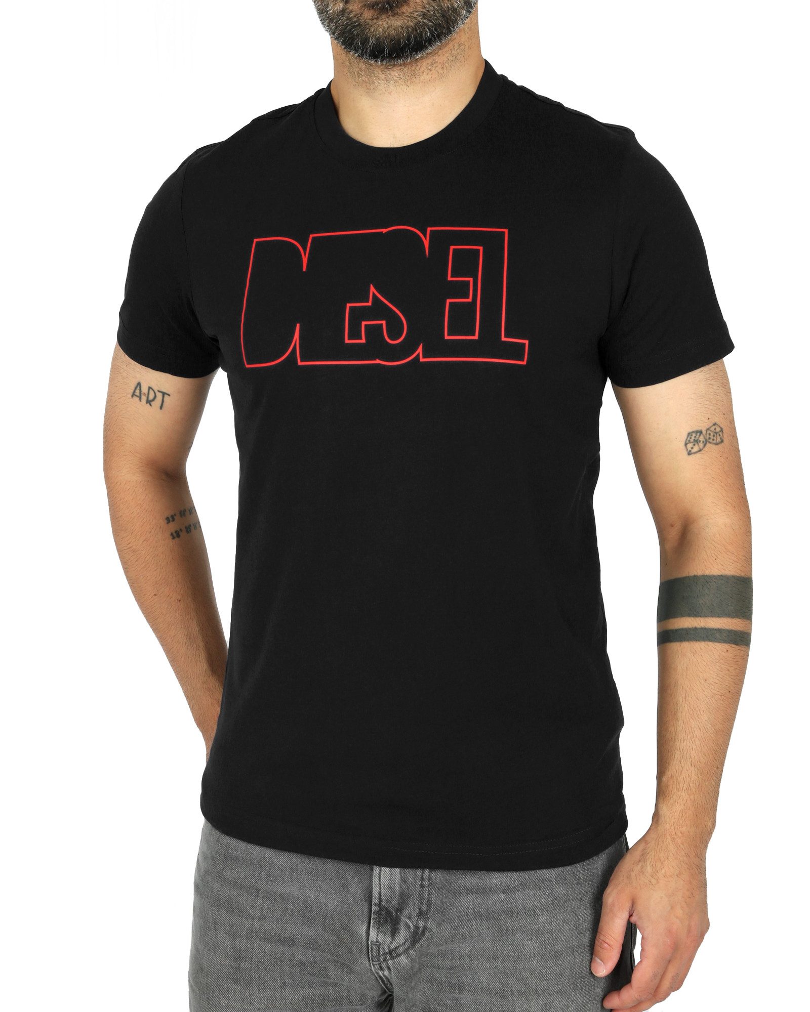 Diesel Rundhalsshirt Slim Fit Logo Shirt günstig online kaufen