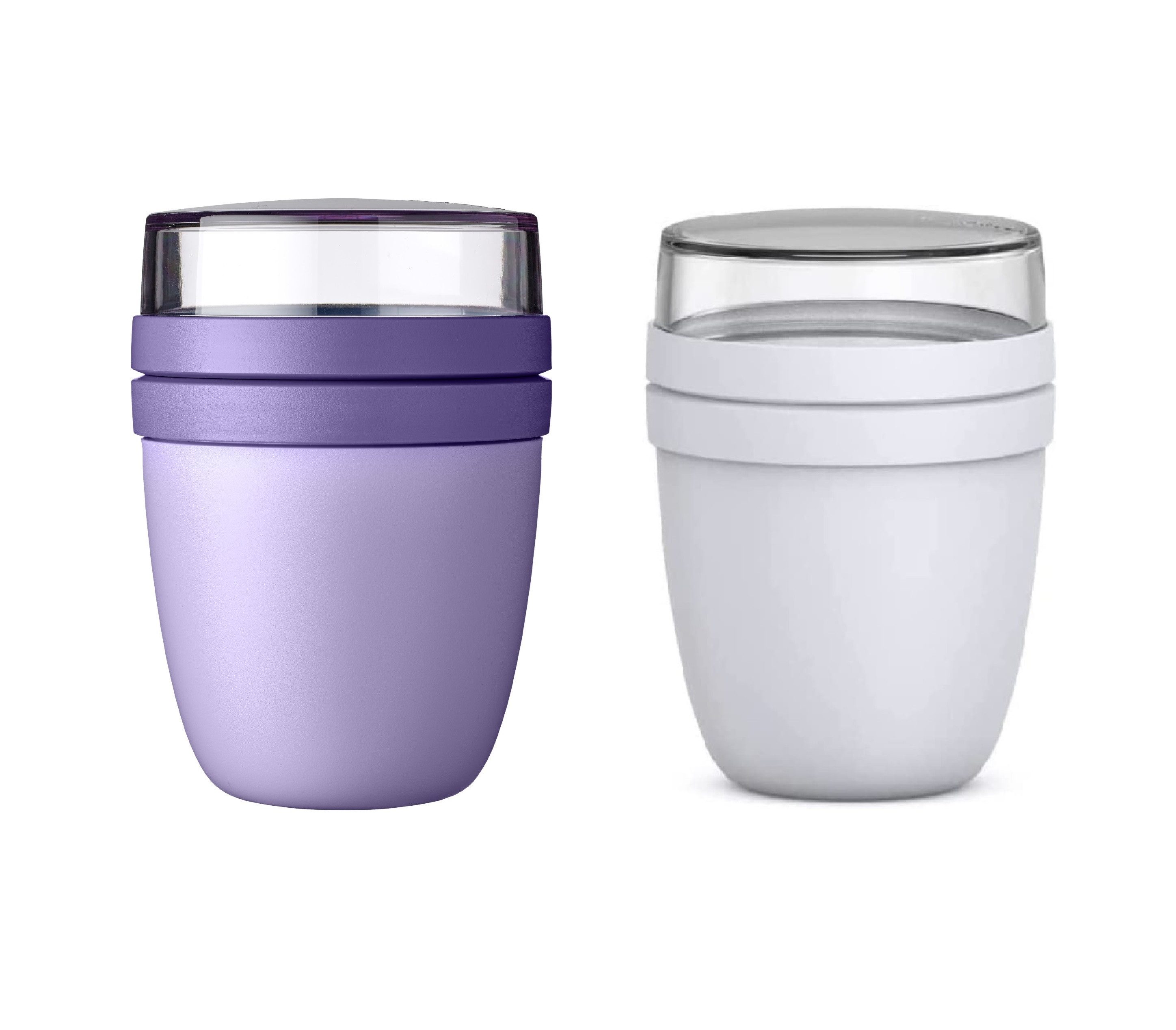 Mepal Lunchbox Lunchpot Mixed, Vivid Lilac + Cool Grey, 500 ml + 200 ml, Polypropylen (PP), PCTG, Gefrierschrank- & Mikrowellengeeignet