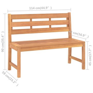 vidaXL Gartenbank Gartenbank 114 cm Massivholz Teak (1-St)