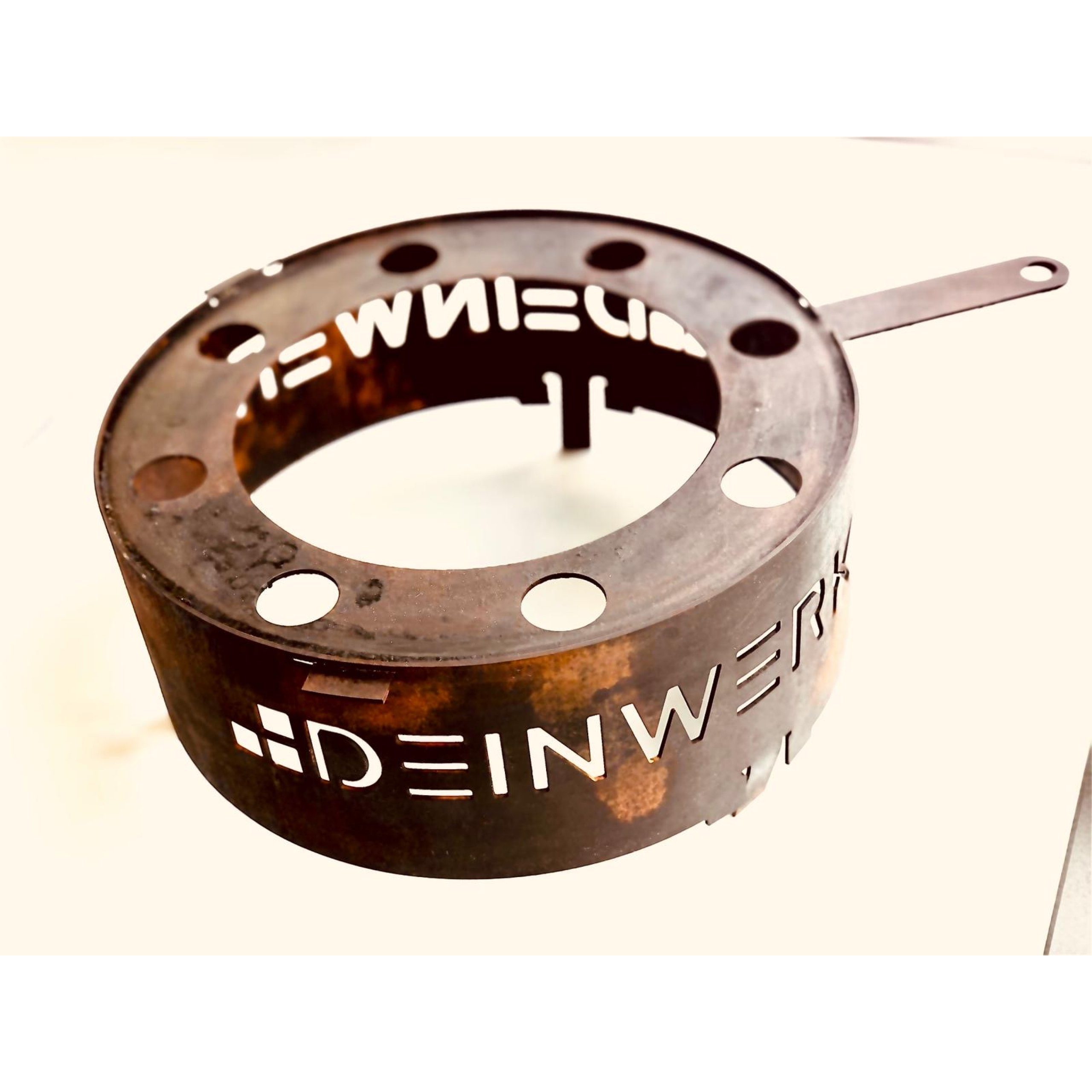 DEINWERK Feuerstelle DEINWERK Wok-Aufsatz aus Corten Ø 30cm für Grillfass Grilltonne