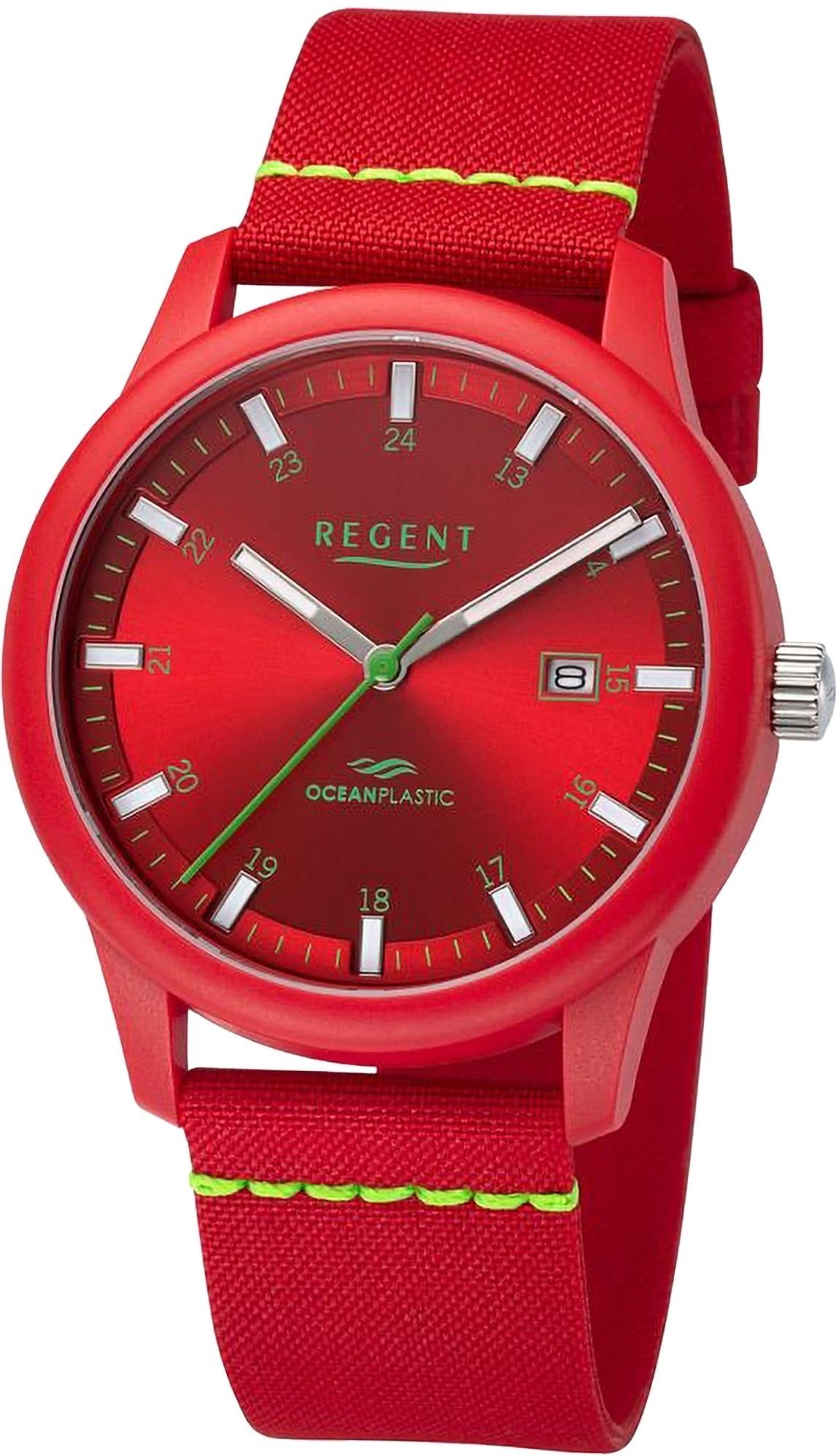 Herren Armbanduhr Armbanduhr (ca. Herren Quarzuhr groß extra rund, 40mm), Nylonarmband Regent Analog, Regent