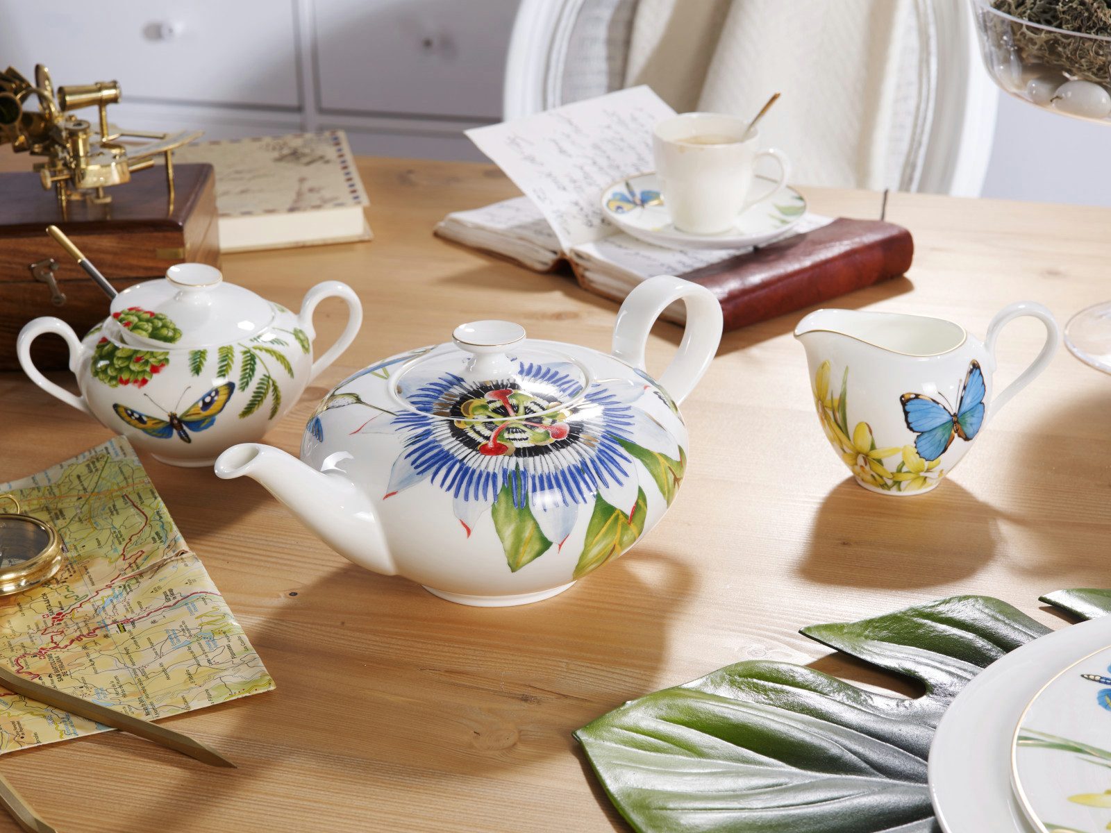 Villeroy & Boch Zuckerdose Amazonia Anmut Zuckerdose 6 Pers. 0,35 l, Premium Bone Porcelain