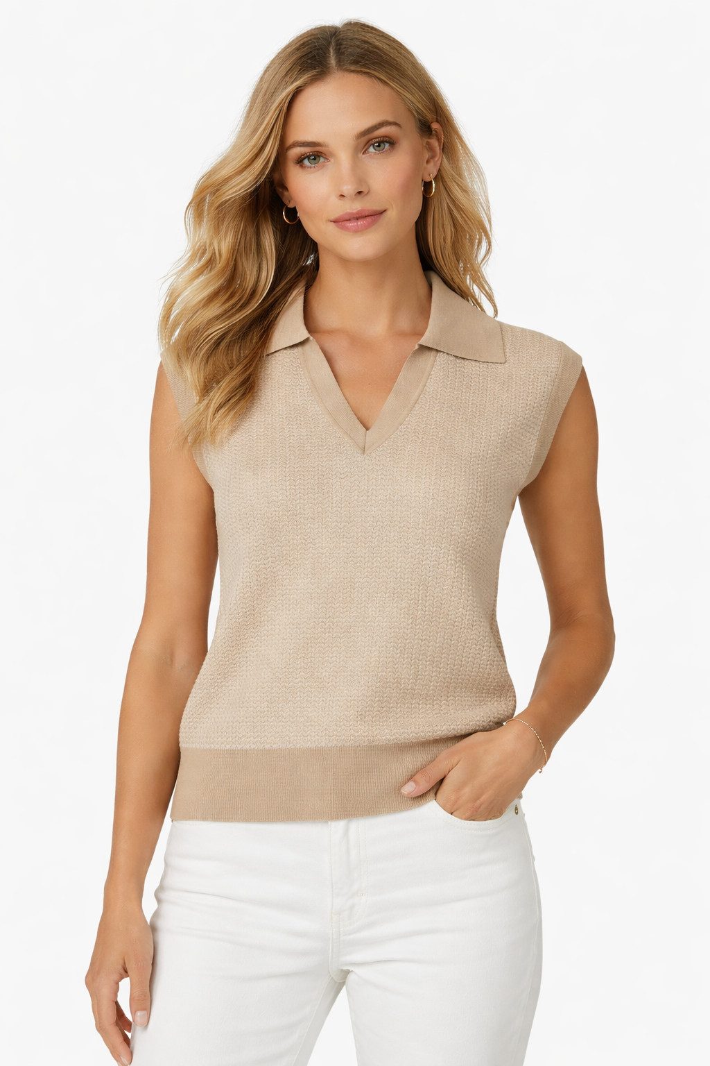 Selected T-Shirt SLFMILAN KNIT COLLAR VEST