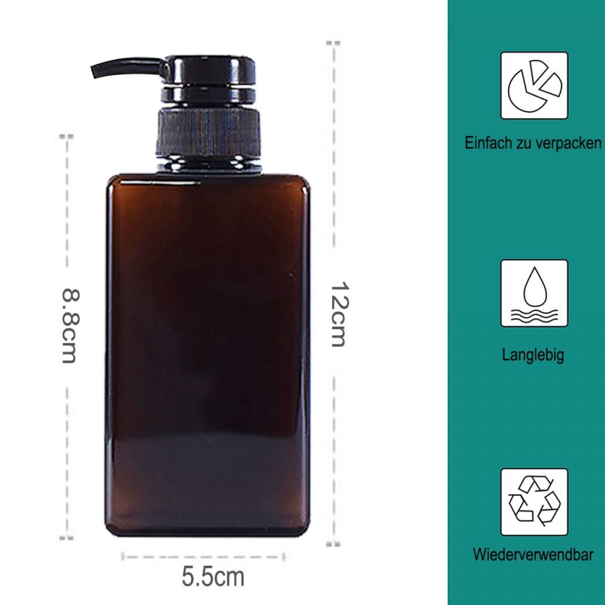 Juoungle Spülmittelspender 3 Stück Pumpflaschenspender, ml, Lotionspender 150 nachfüllbar