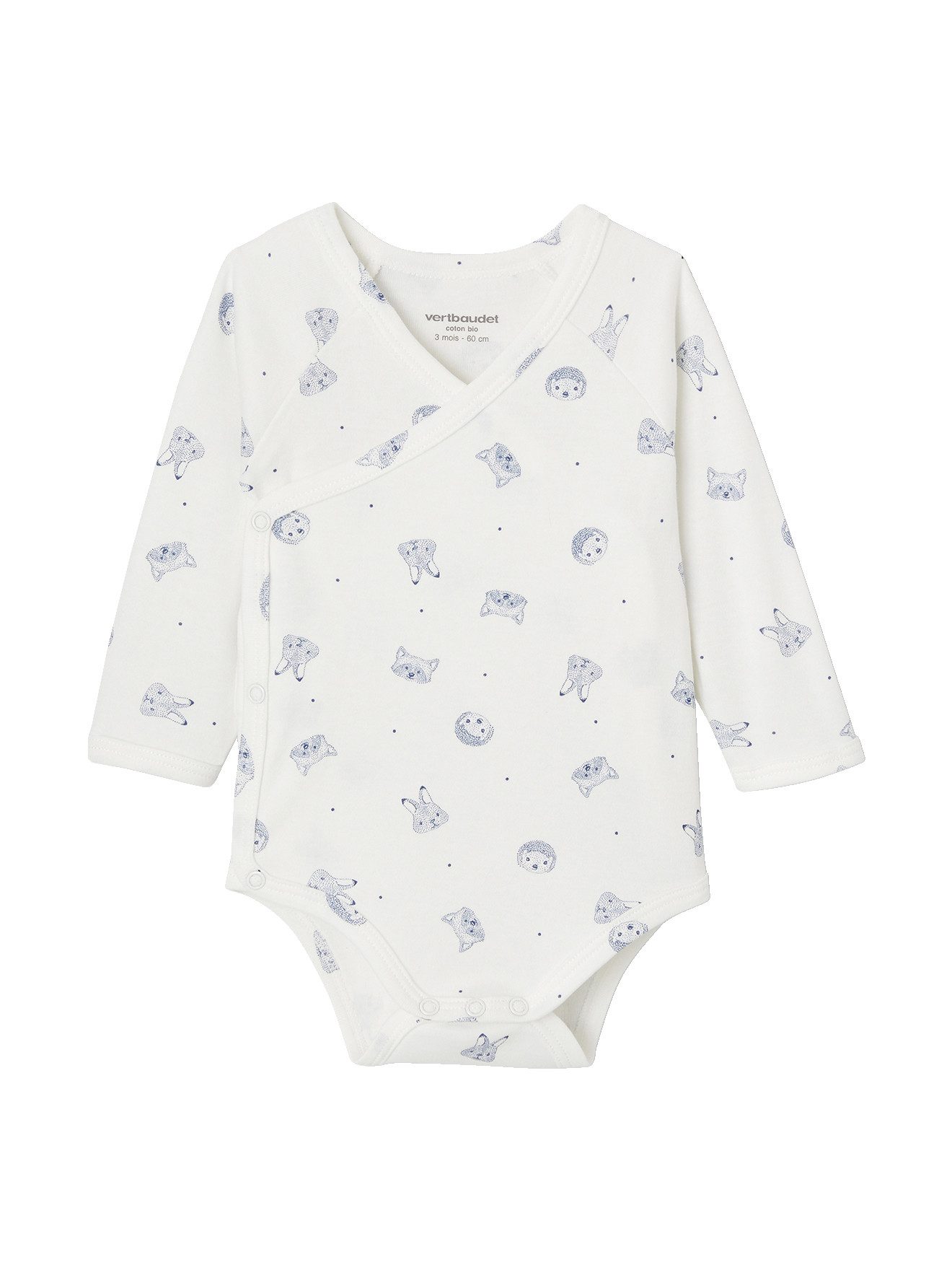 vertbaudet Kurzarmbody Baby Langarm-Bodys mit Tieren, Bio-Baumwolle 5er-Pack