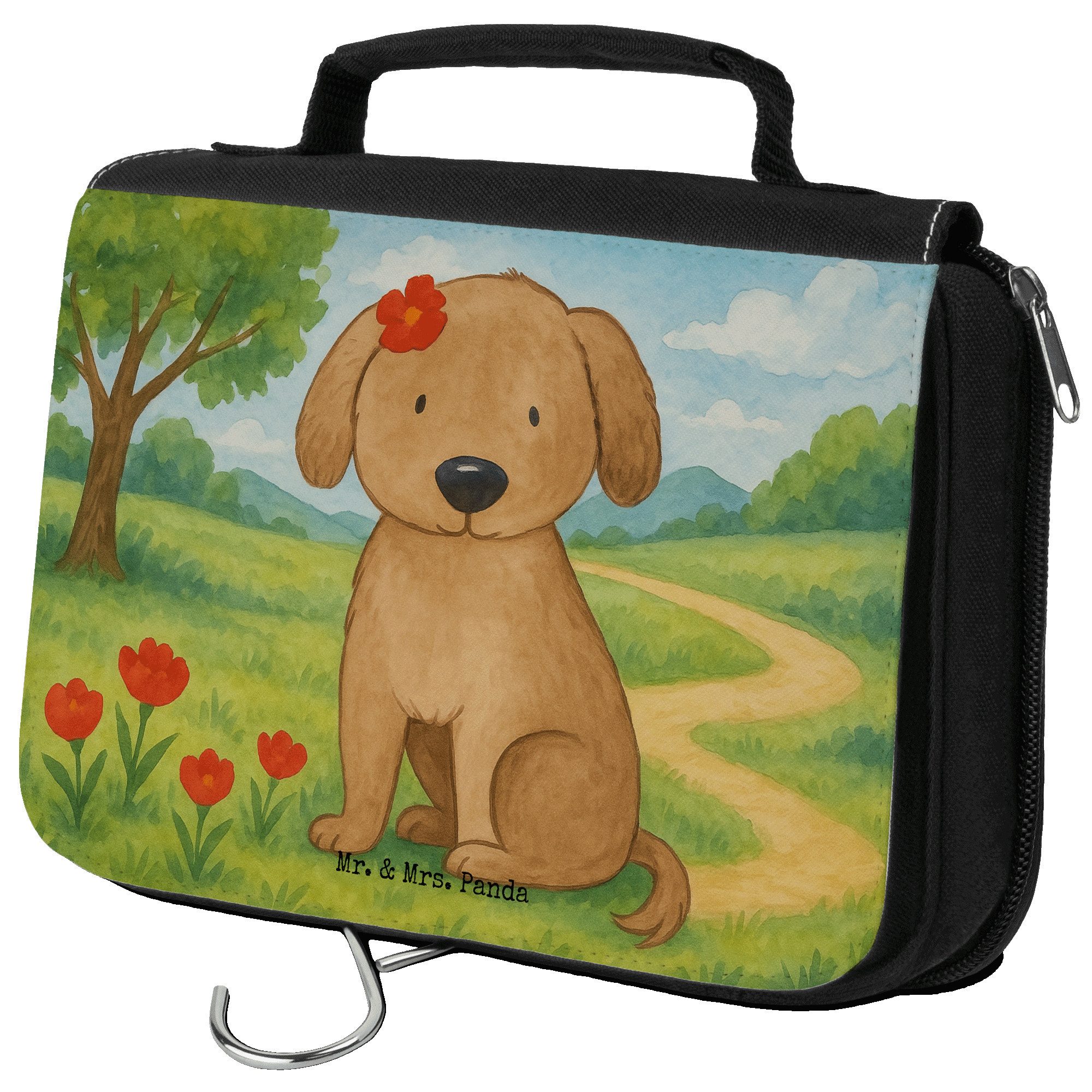 Kulturbeutel Hund Dame Design, kosmetiktäschchen, Weiß, Liebenswert, Sprüche, Lieb