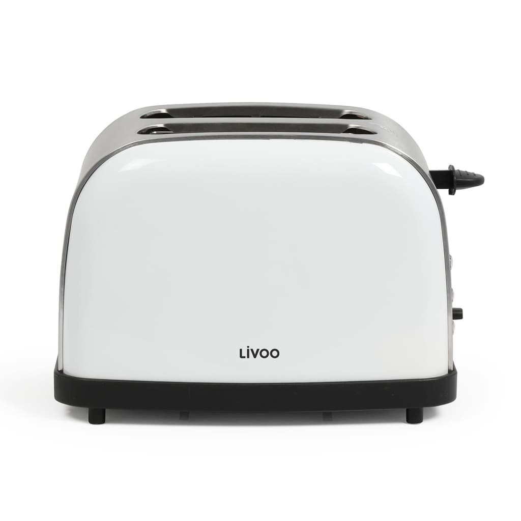 LIVOO Toaster Vintage-Früstücks-Set Edelstahl Weiß