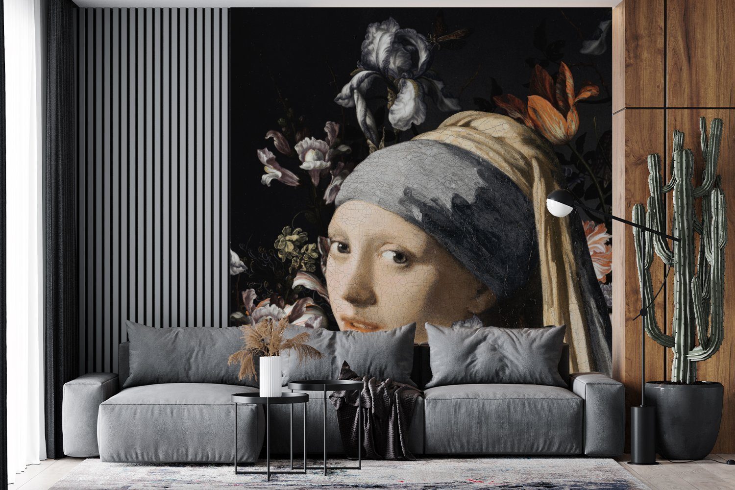 MuchoWow Fototapete Gemälde Vermeer, Wohnzimmer - Vliestapete bedruckt, - (4 Matt, Fototapete Schlafzimmer Blumen für Küche, St)
