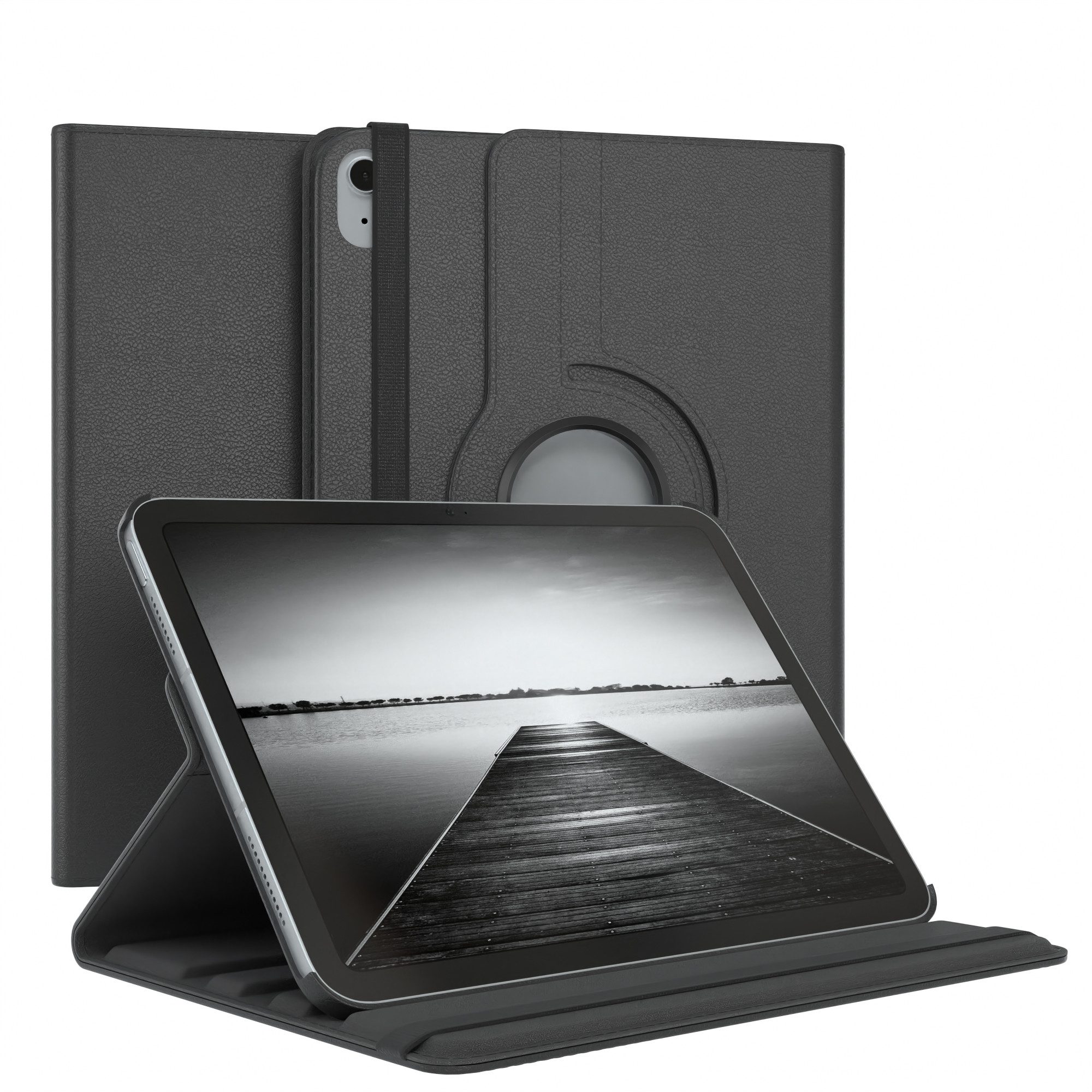 EAZY CASE Tablet-Hülle Rotation Case für Apple iPad 10. Gen. (2022) 10,9 Zoll, Hülle 360° drehbar mit Standfunktion Etui Anti-Kratz Tasche Schwarz