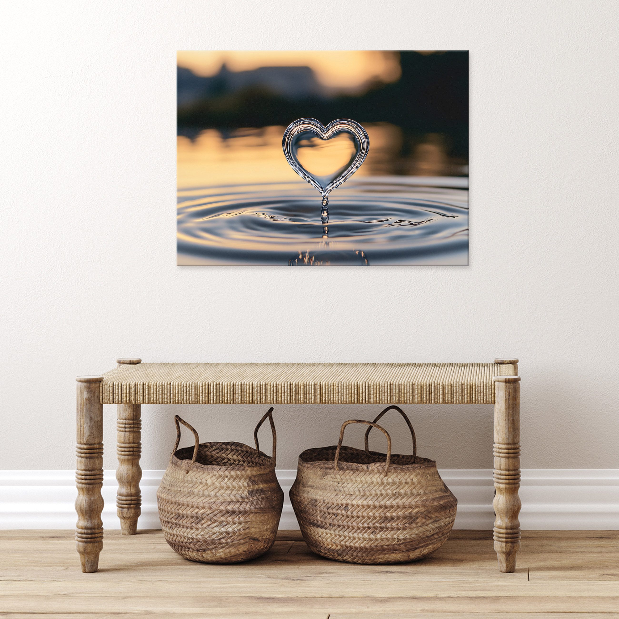 Wallarena Leinwandbild Abstrakt Herz Wasser Modern Wandbilder Wand Deko XXL günstig online kaufen