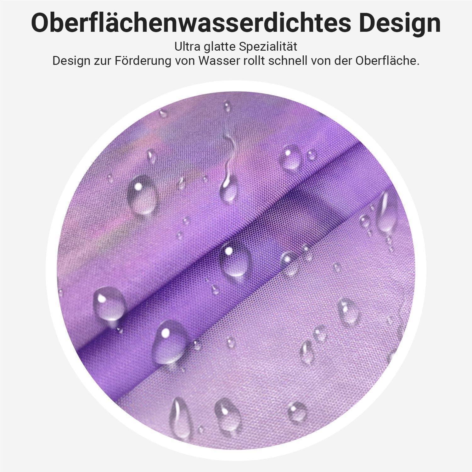 LuxusKollektion Duschvorhang Duschvorhang 180x200cm Violette Blumen H200 x B180 cm (1er Pack)
