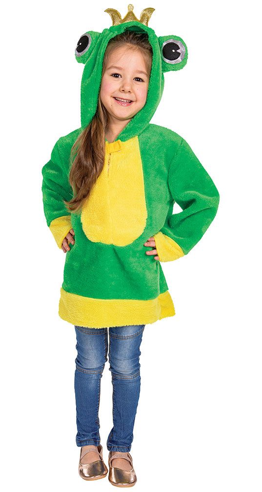 Kostüm Frosch Kinder Mädchen Kapuzenkleid Plüsch