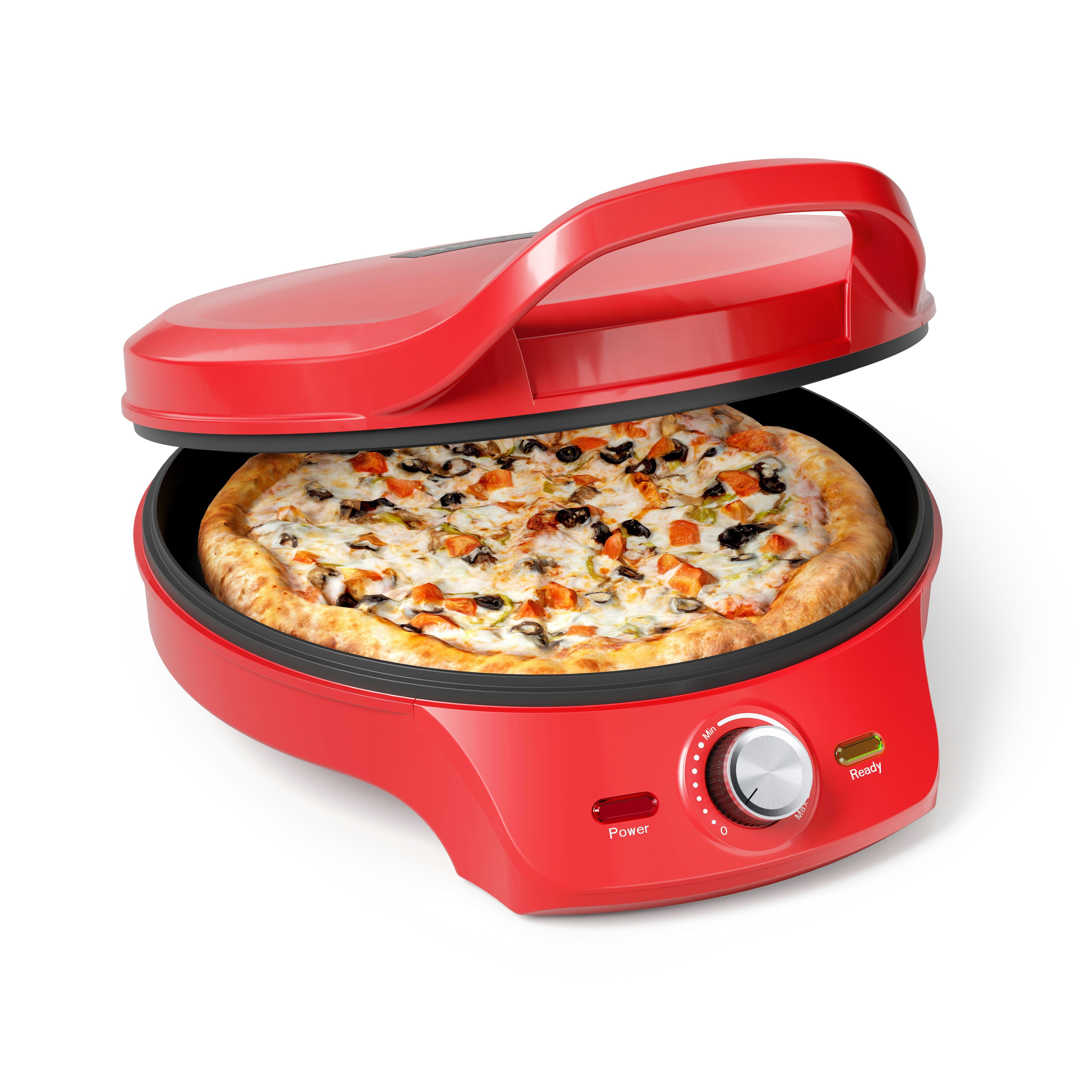 PRINCESS Elektrische Pfanne Princess 115007 Pizza Maker – Multifunktional: kann auch als Tischgril, 2000 W, Einstellbarer Thermostat – Inklusive Grillfunktion
