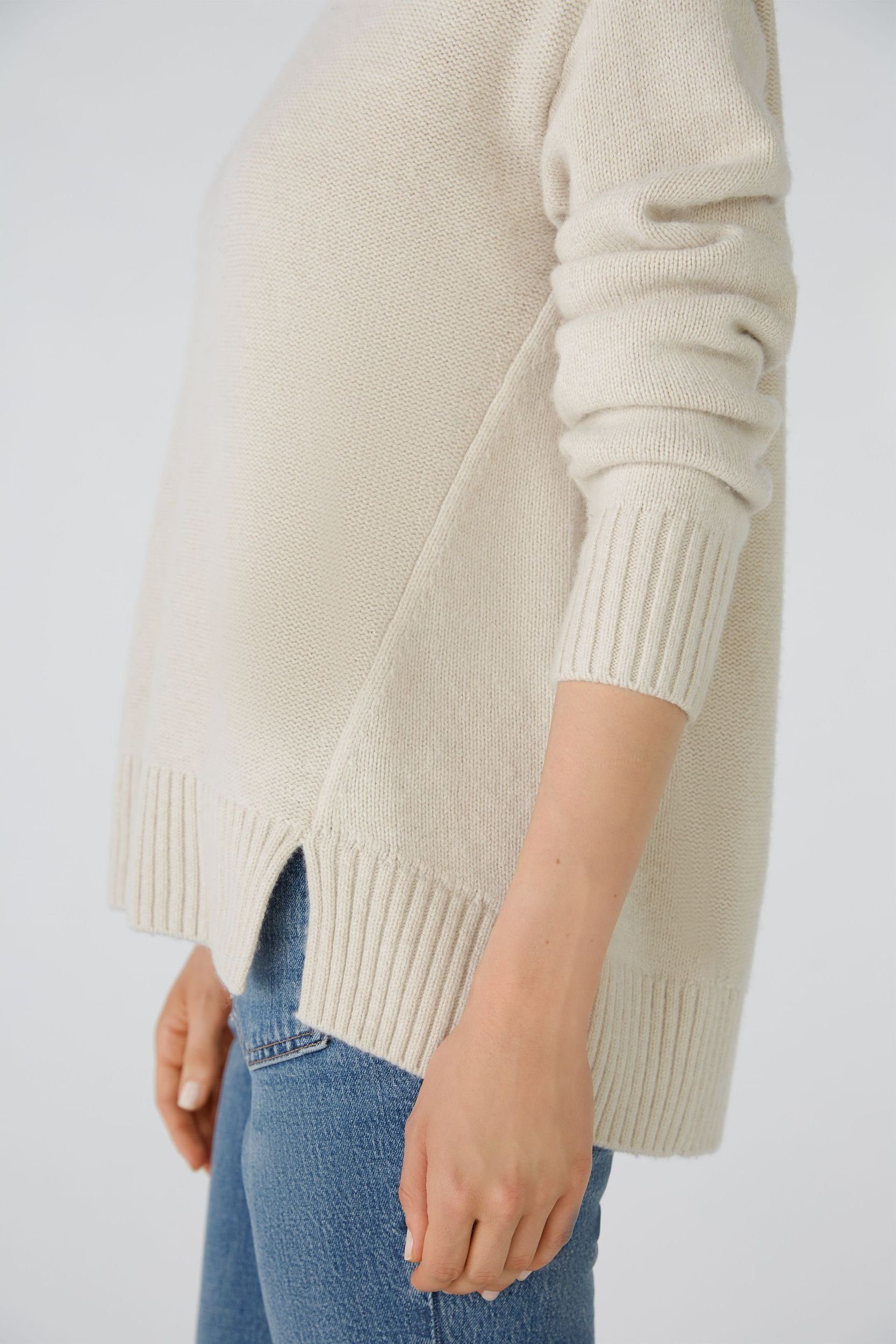 Pullover Wollmischung beige Rollkragenpullover Oui light mel