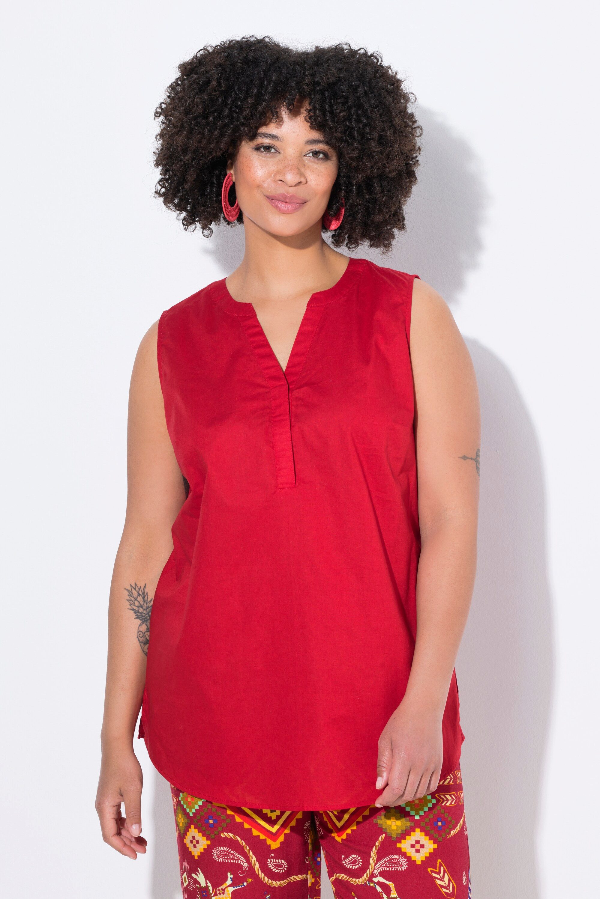Angel of Style Spitzenbluse Blusentop Tunika-Ausschnitt gerundeter Saum günstig online kaufen