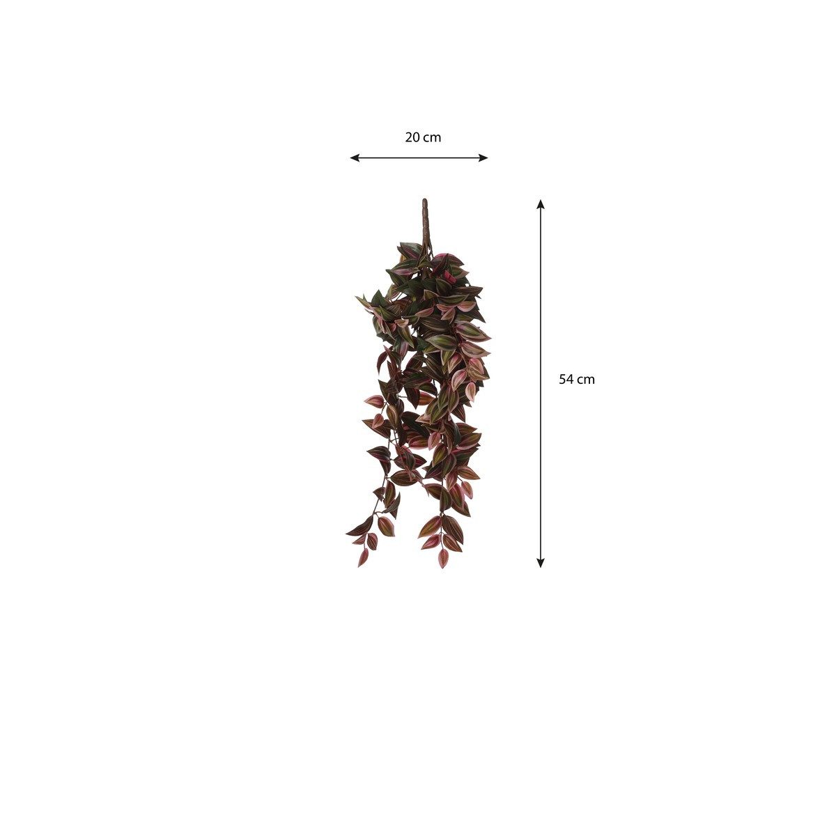 Kunstpflanze Mica Decorations Tradescantia haengend bordeaux - l54xb20xh15cm, Mica Decorations, Höhe 54 cm – Bild 2 von 4