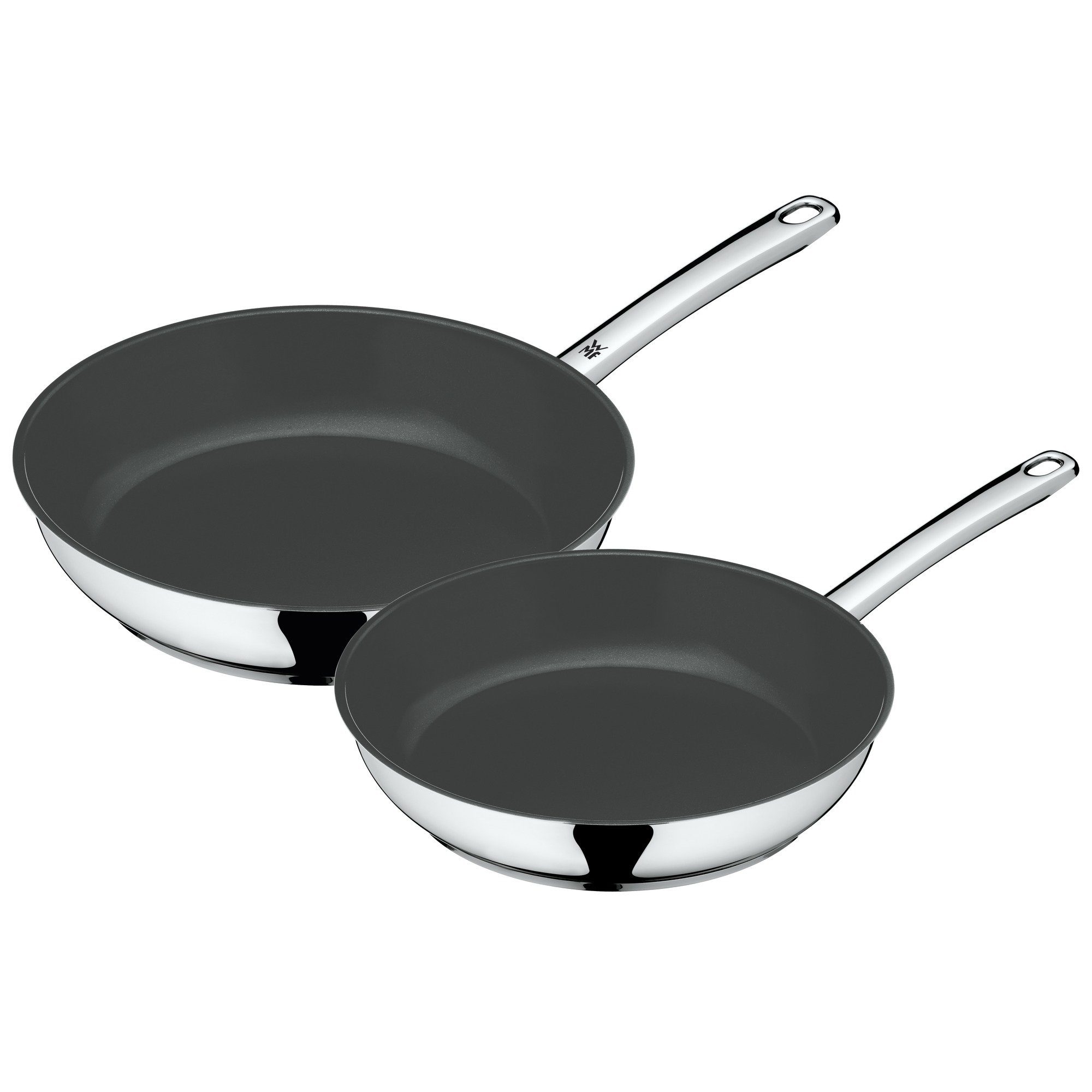 WMF Pfannen-Set Devil Bratpfannen-Set, 2-teilig, 24 und 28 cm, Cromargan® Edelstahl rostfrei 18/10 (Set), Keramikversiegelung, TransTherm-Boden, Cromargan Edelstahl