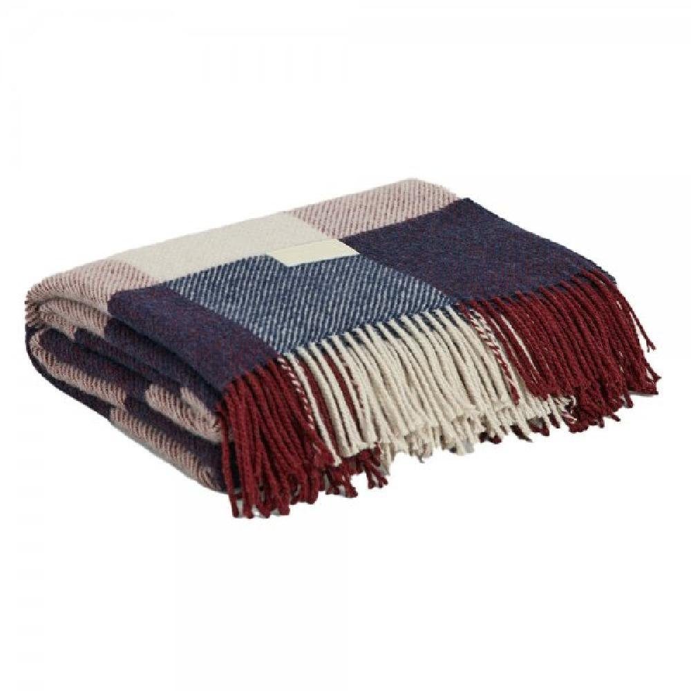 Wohndecke Gant Throw Home (130x180cm), Plumped Gant Check Wolldecke Red