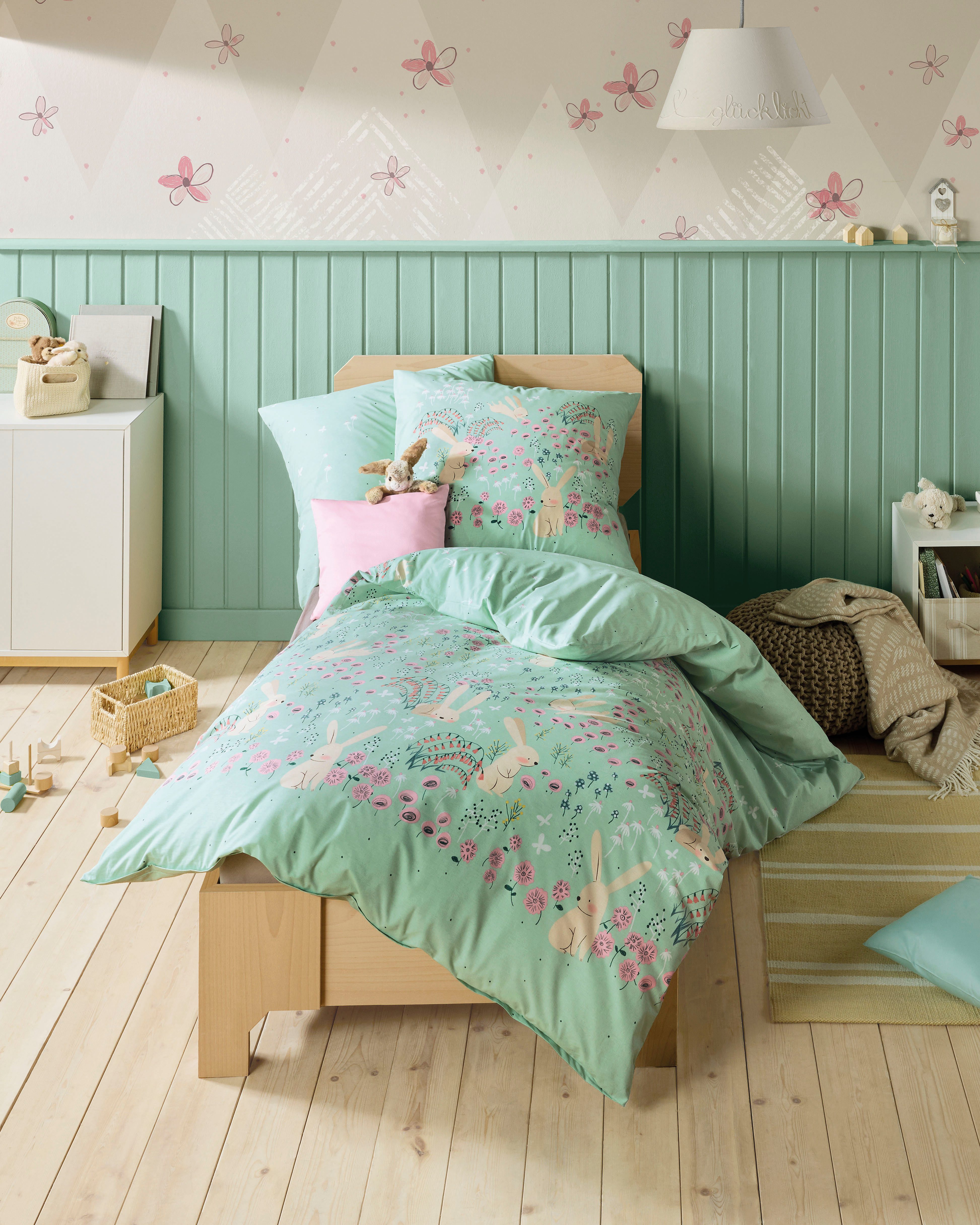 Kaeppel Kinderbettwäsche Bunnys, Feinbiber, 2 teilig, Mit Hasen günstig online kaufen