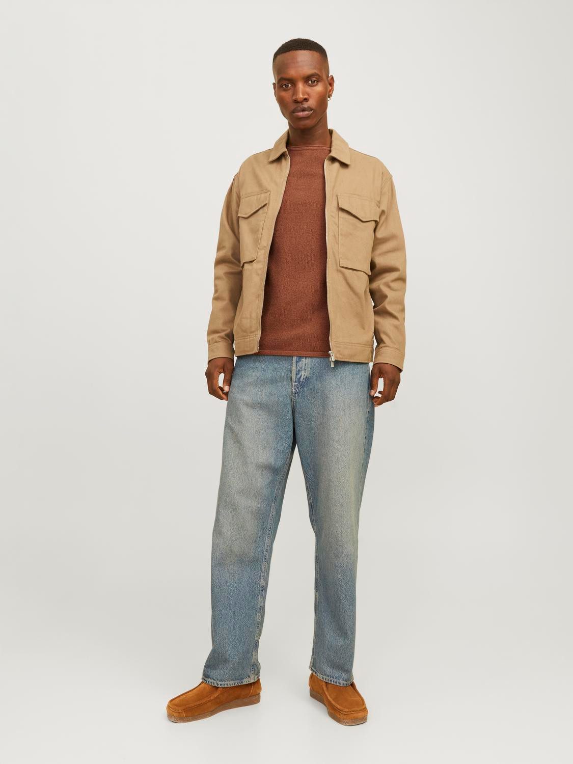 Jack & Jones Rundhalspullover JJEHILL KNIT CREW NECK NOOS mit Strukturstric günstig online kaufen