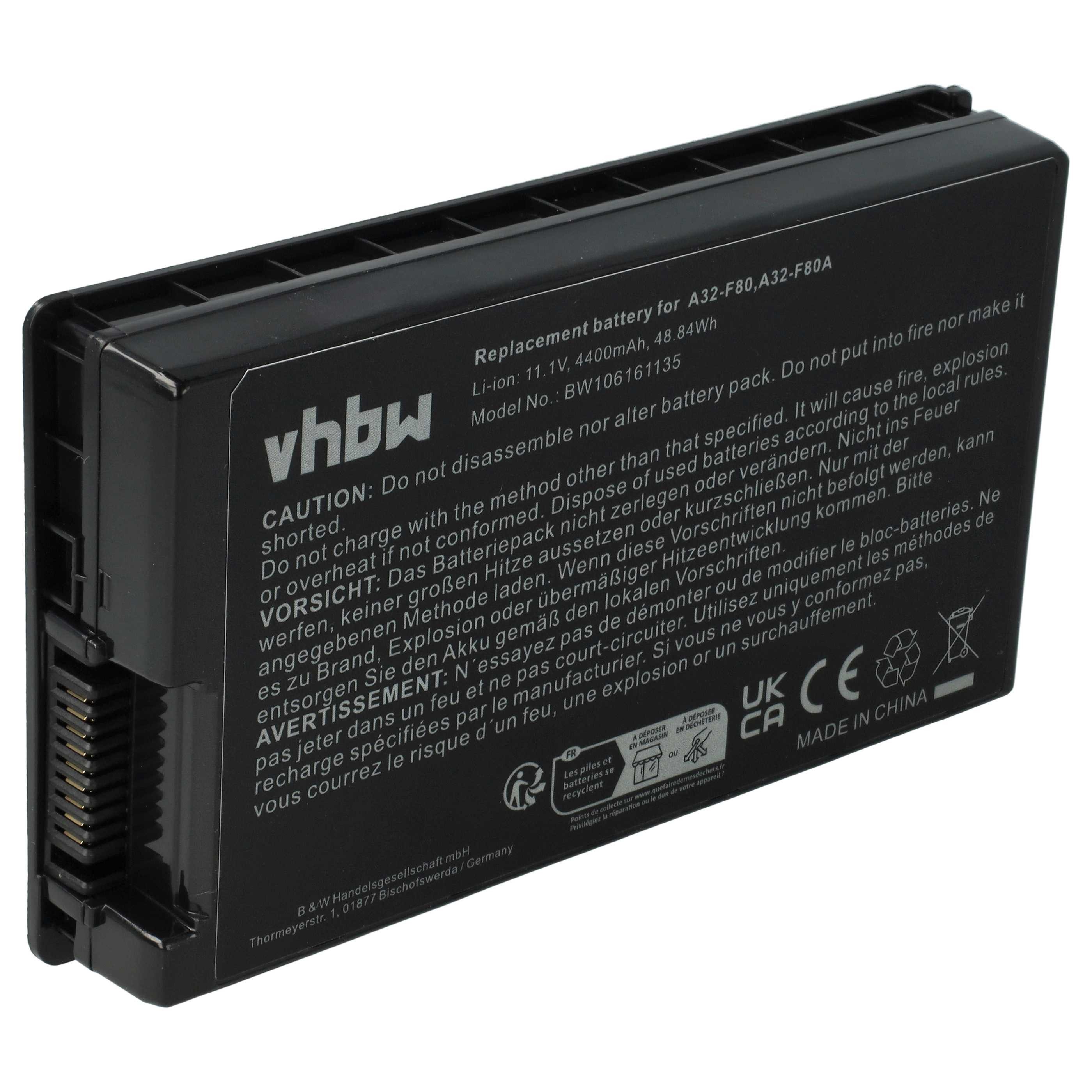 vhbw Akku Ersatz für Asus SN31NP025321, NB-BAT-A8-NF51B1000, B991205, Laptop-Akku Akku Li-Ion 4400 mAh (11,1 V, 1 St), Leistungsfähiger Austausch-Akku für Notebook, Wiederaufladbar, Jede