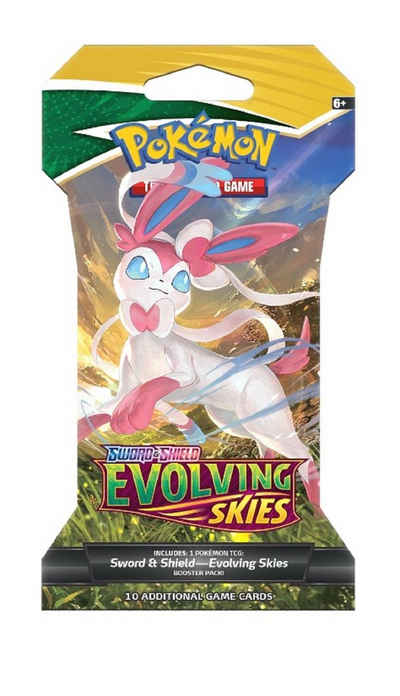 POKÉMON Sammelkarte Pokémon - Sword & Shield - Evolving Skies - 1 x Booster Blister Packung - englisch, Motiv Feelinara