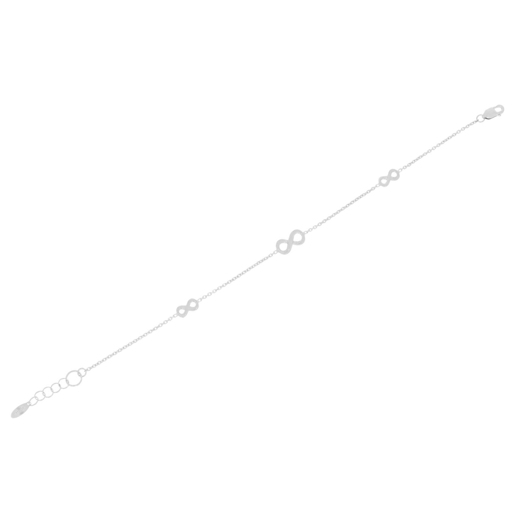 Goldarmband 585er Weissgold Armband mit drei Infinity Symbolen
