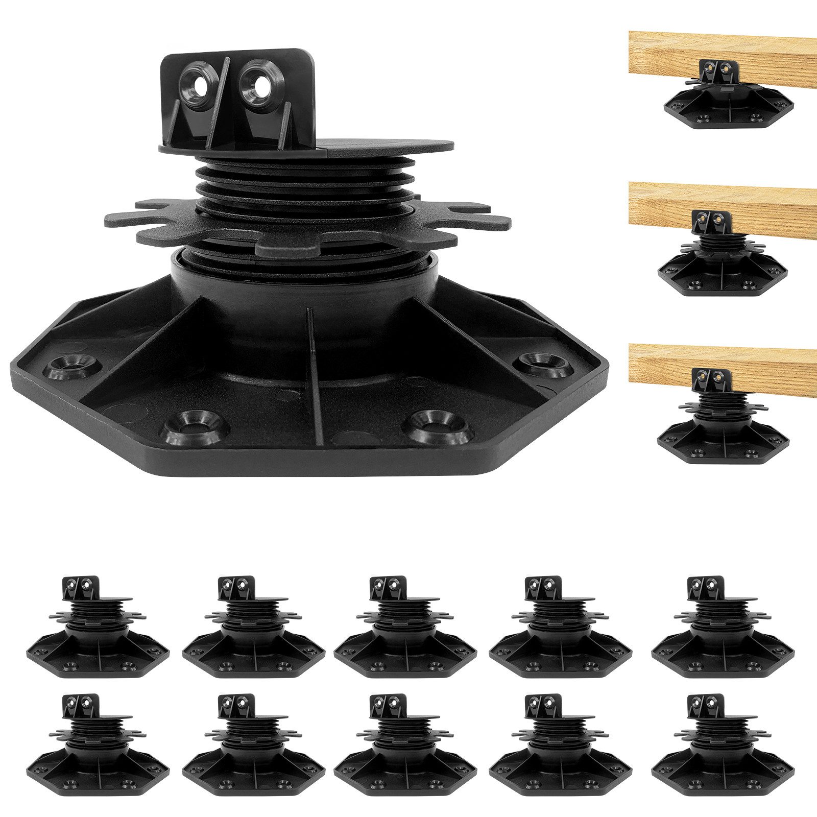 FIVMEN Terrasse Stelzlager höhenverstellbar, Stellfüße-Terrassenlager, (10 St), für Terrassendielen-Unterkonstruktion, WPC, BPC, füße verstellbar