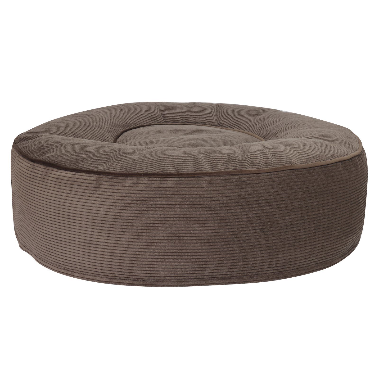 Mr. Cuddles Tierbett Lilly, Rundes Hundekissen, waschbarer Kord-Bezug, Tragegriff, Taupe, M: 80cm