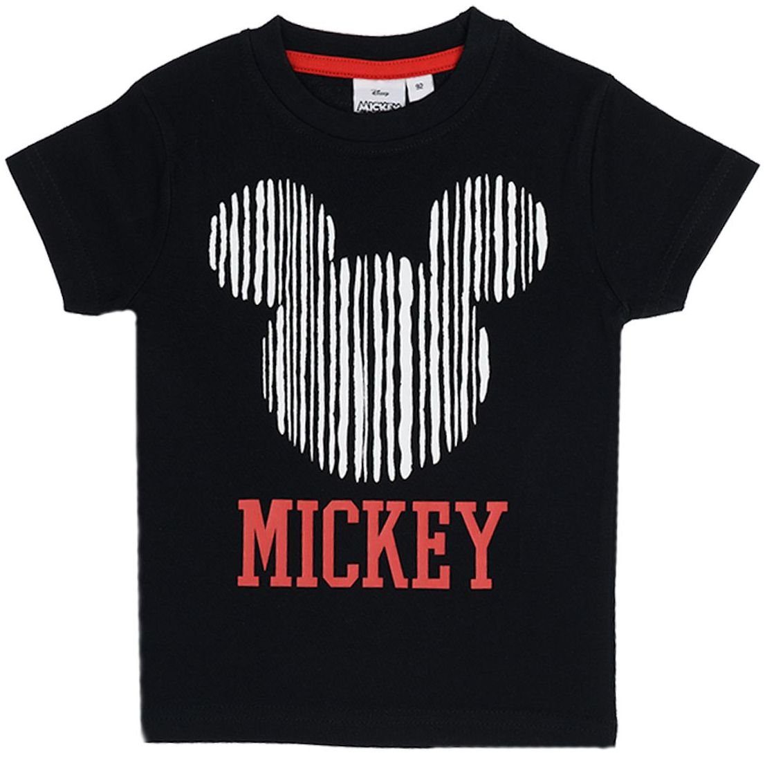 Disney Mickey Mouse T-Shirt 2x MICKEY MOUSE T-Shirt Jungen Doppelpack grau + schwarz Jungenshirt Kinder Größen 92 104 116 128 für 2 3 4 5 6 7 8 9 10 Jahre