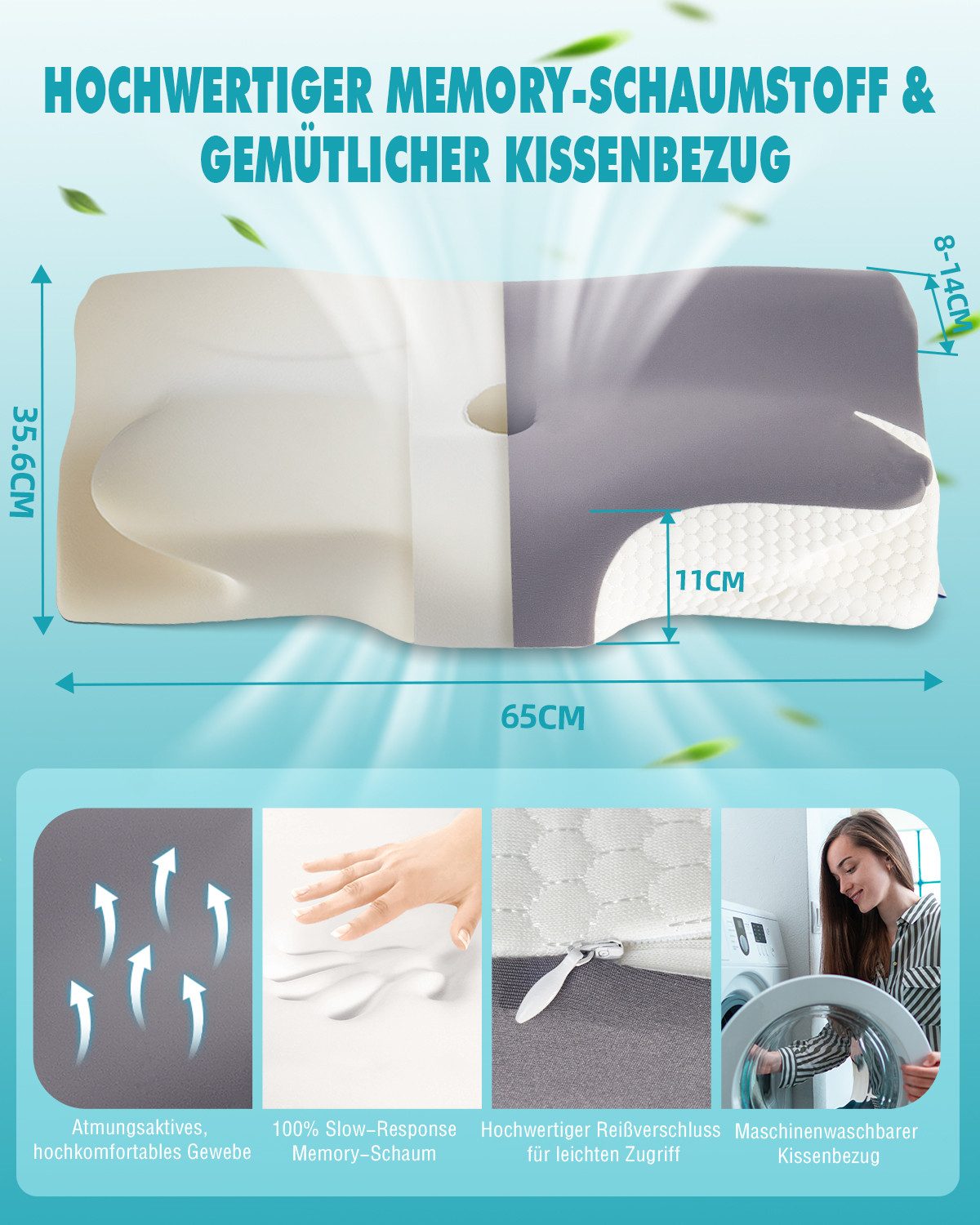 Esun Nackenstützkissen Memory Foam Kissen, Ergonomisches günstig online kaufen