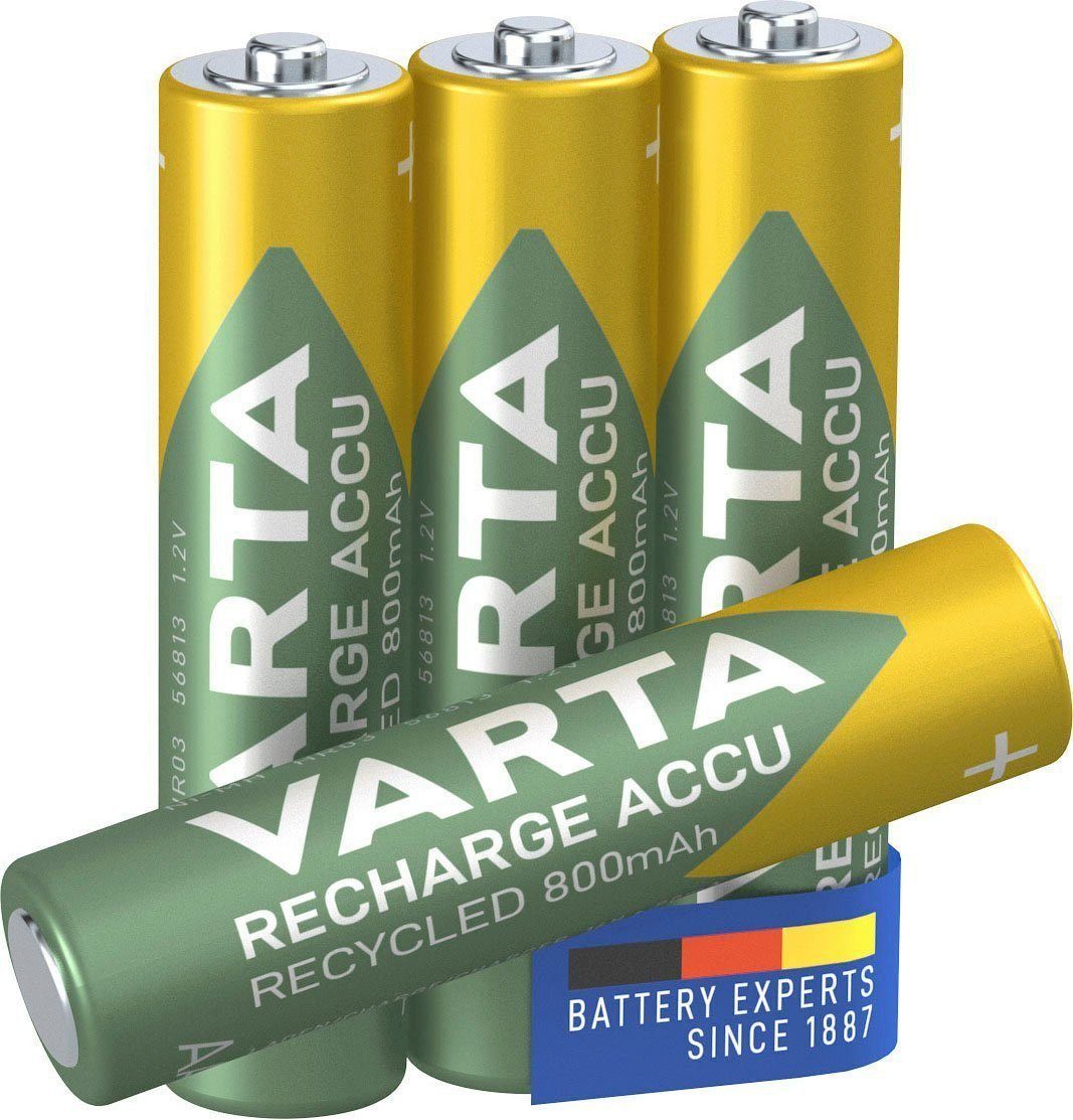 VARTA Varta RECH.AC.RECYC.AAA800mAh BLI4 Micro (AAA)-Akku NiMH 800 mAh 1.2 V Batterie