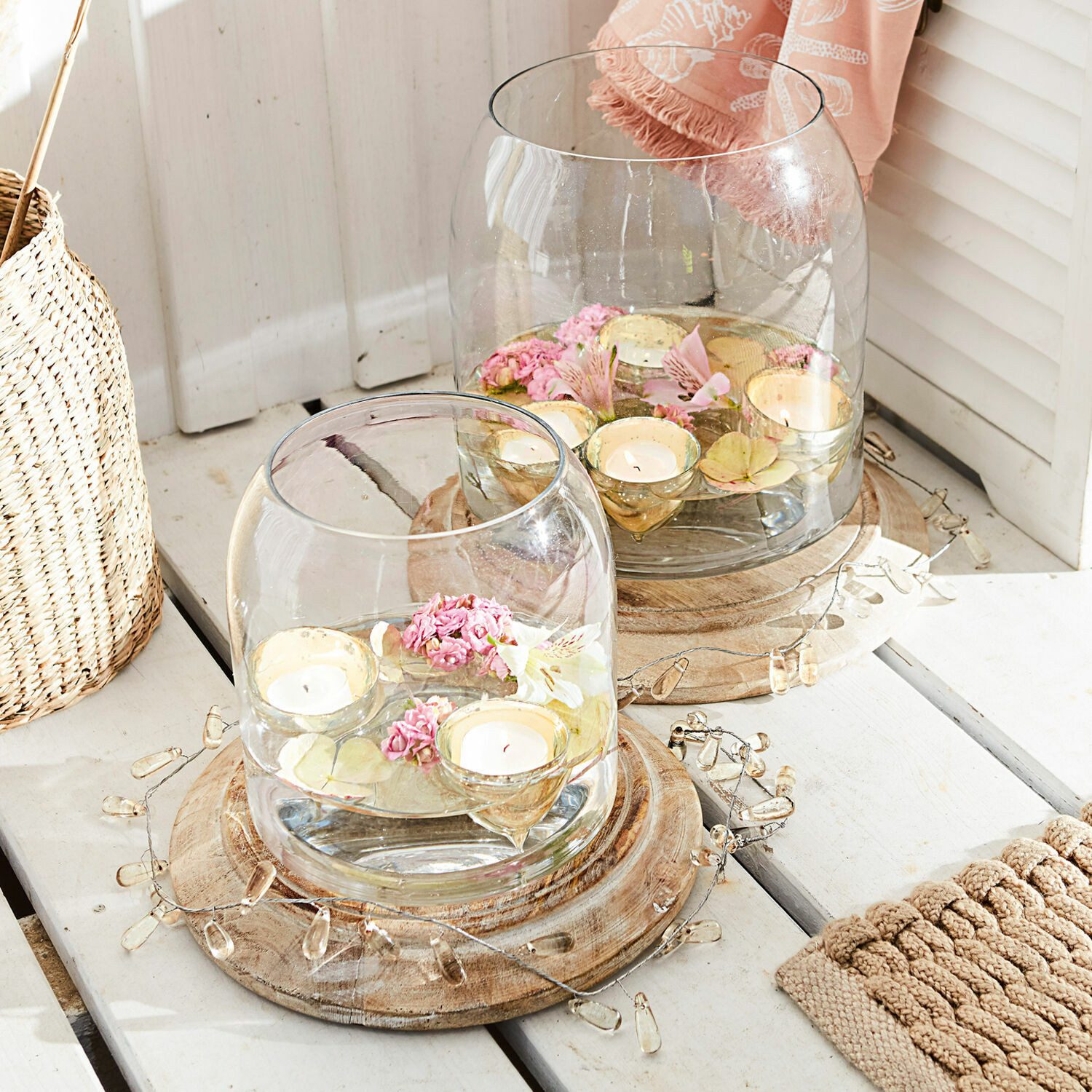 Mirabeau Windlicht Windlicht 2er Set Bran klar/antikbraun (2er Set, 2er Set)