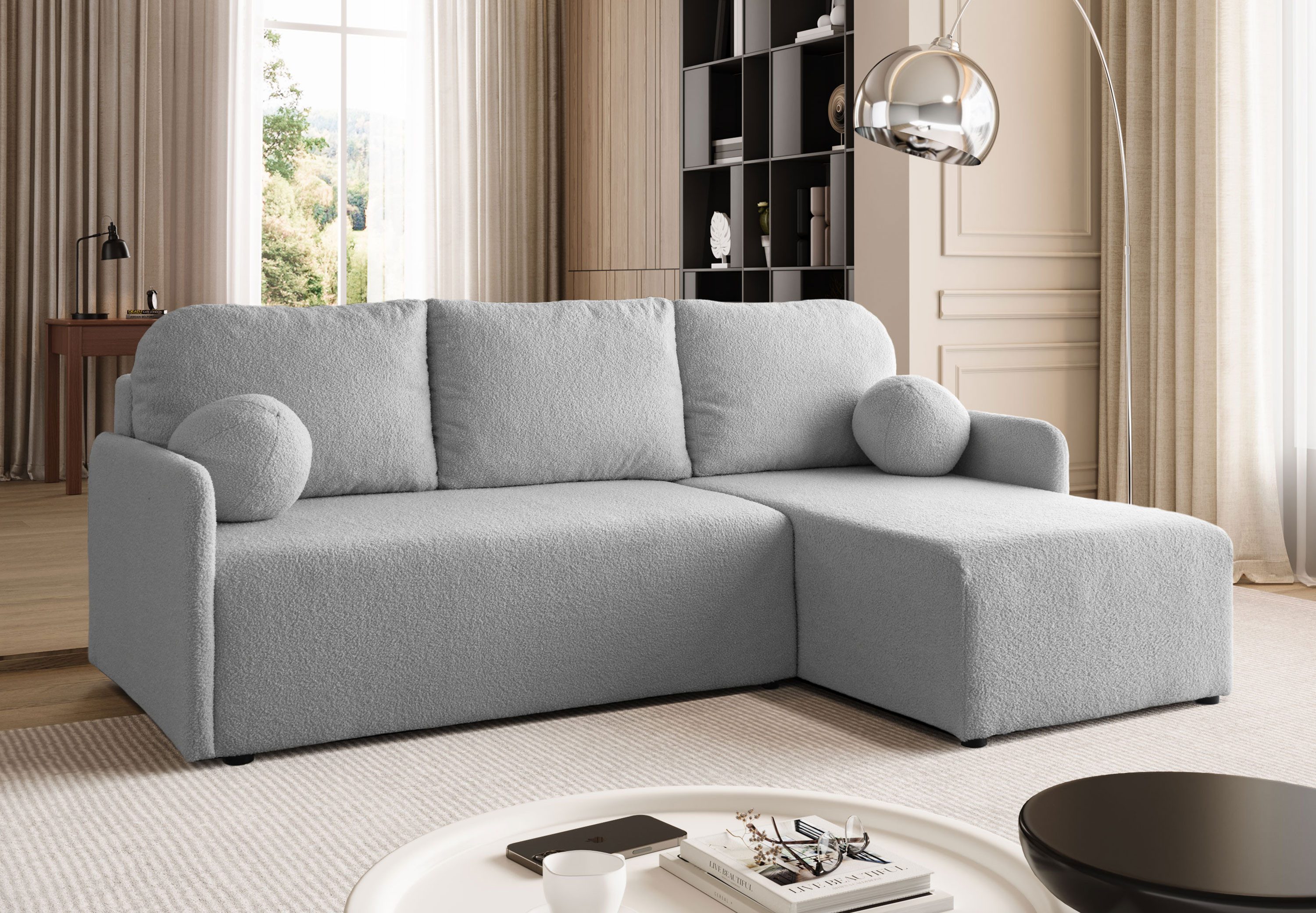 Lookway Ecksofa CUDDLE mit Schlaffunktion und Bettkasten, 213x145x90 cm