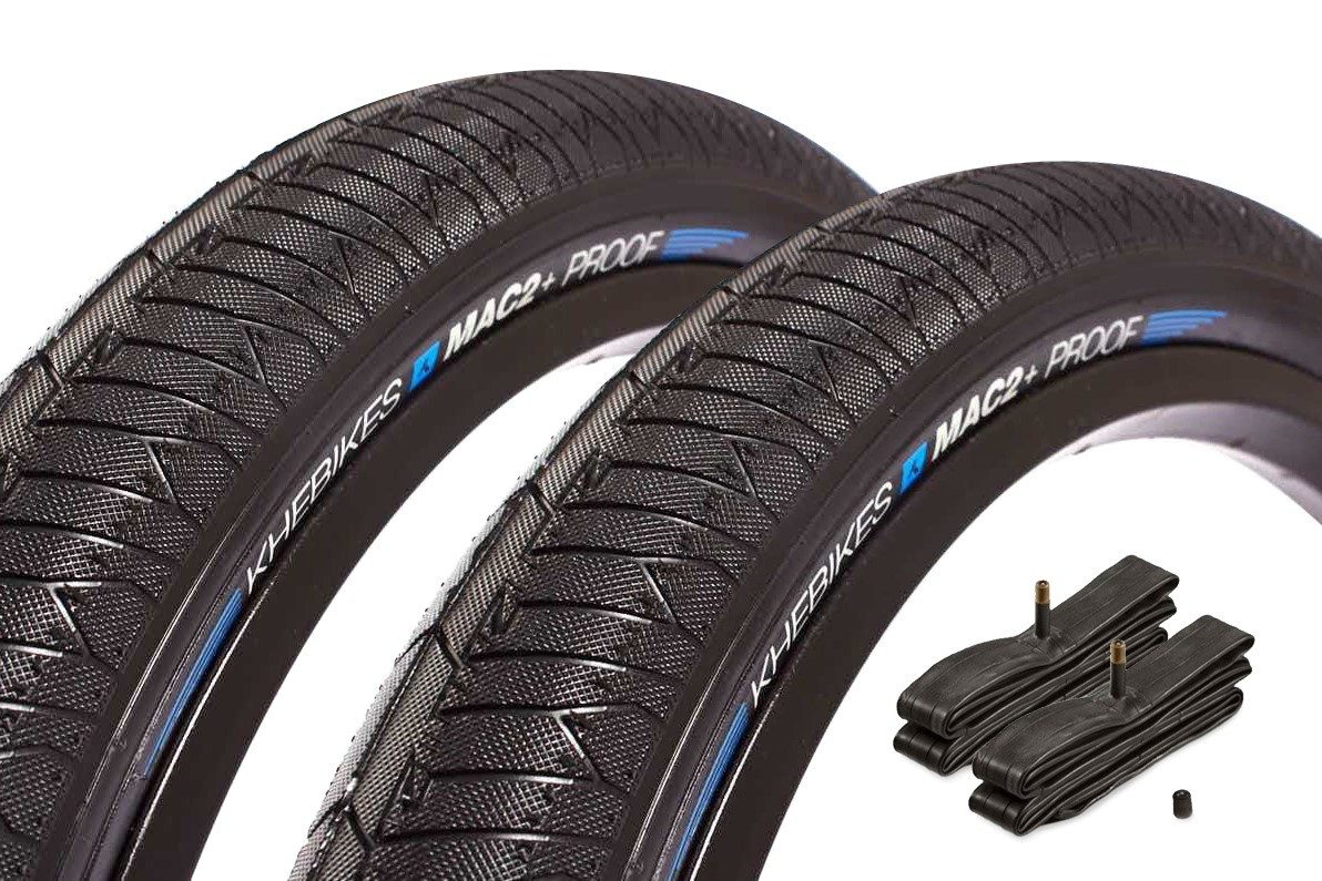 KHEbikes Fahrradreifen BMX Reifen Set KHE MAC2+ PROOF 20 Zoll x 2,30 mit Schlauch AV, BMX Reifen PARK/STREET 20"x 2,30" Reifen