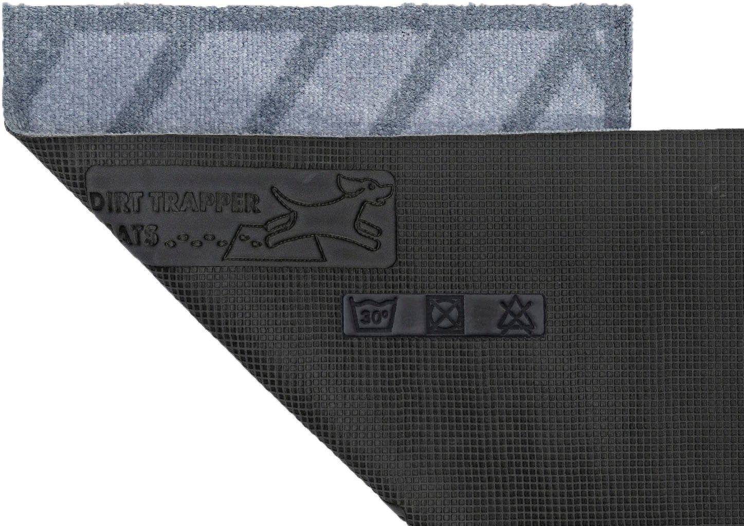 Teppich Rayas, wash+dry by Kleen-Tex, rechteckig, mm 9 Höhe: grau