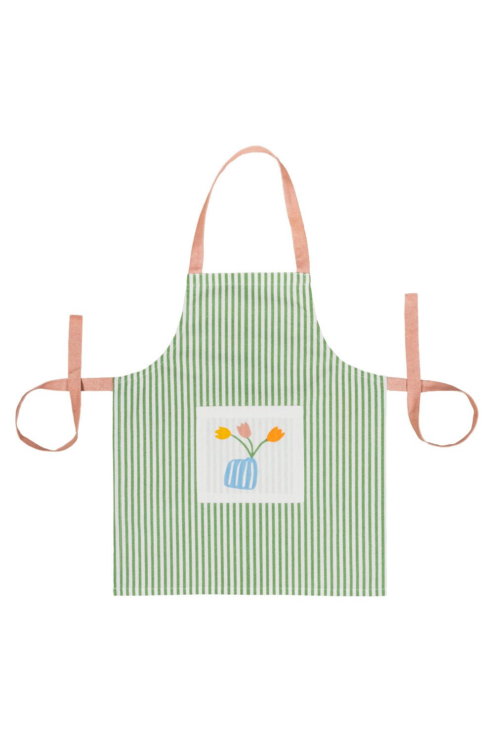 Tranquillo Kochschürze für Kinder VELOBLOOM 60x50cm Bio-Baumwolle Fronttasche mit Blumenmotiv, (Einzelartikel), Robuste und pflegeleichte Kinderschürze, farbenfroh