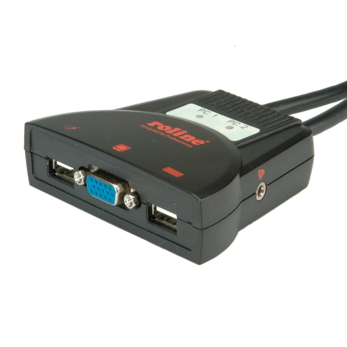 KVM-Switch 'Star' 2 PCs, VGA, USB, Audio Computer-Adapter