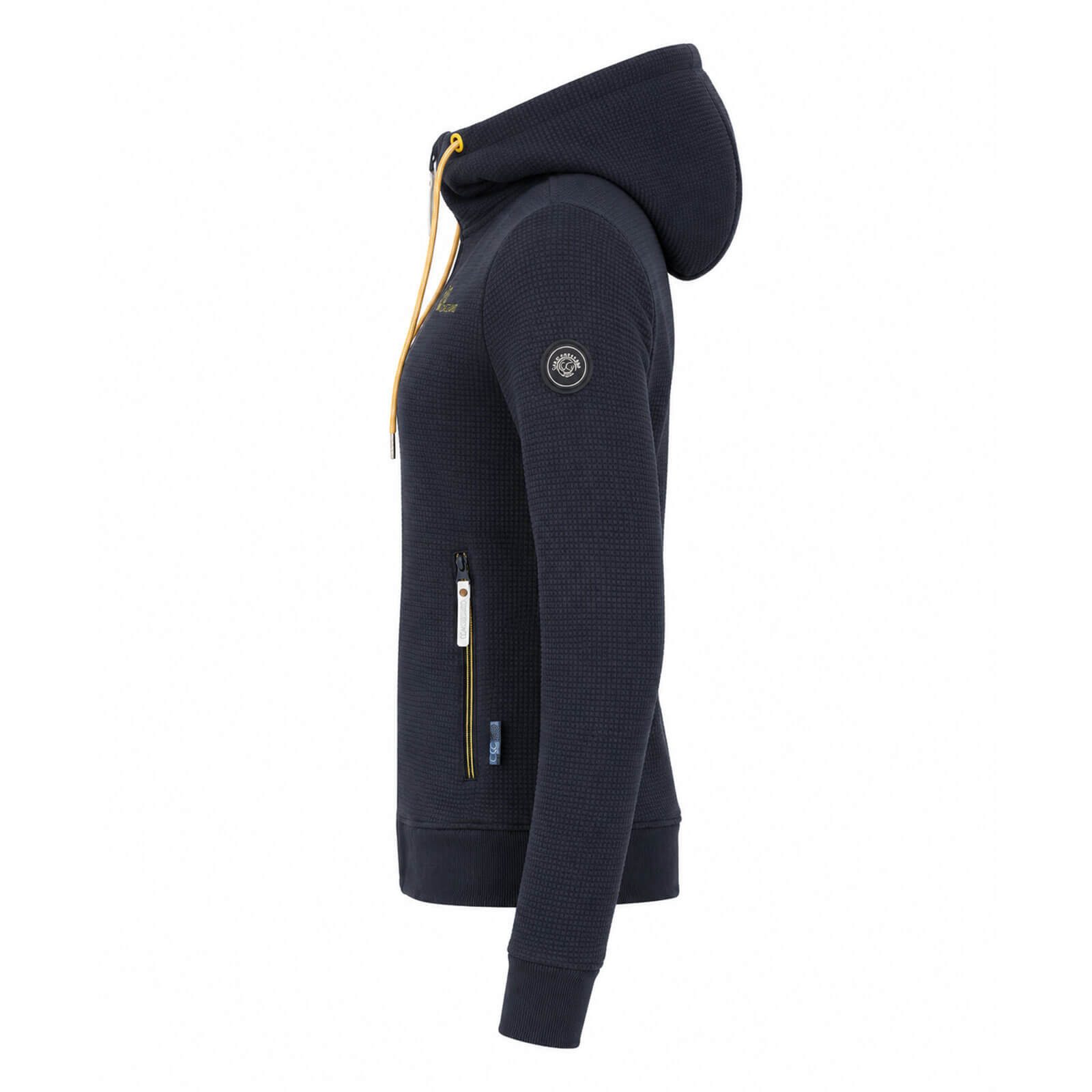 Coastguard Kapuzensweatjacke Damen Sweatjacke 51063 mit Kapuze - Kapuzenjacke mit Waffelstruktur Kapuzen-Print, Kinnschutz, Reißverschlusstaschen, Rippbündchen – Bild 5 von 5