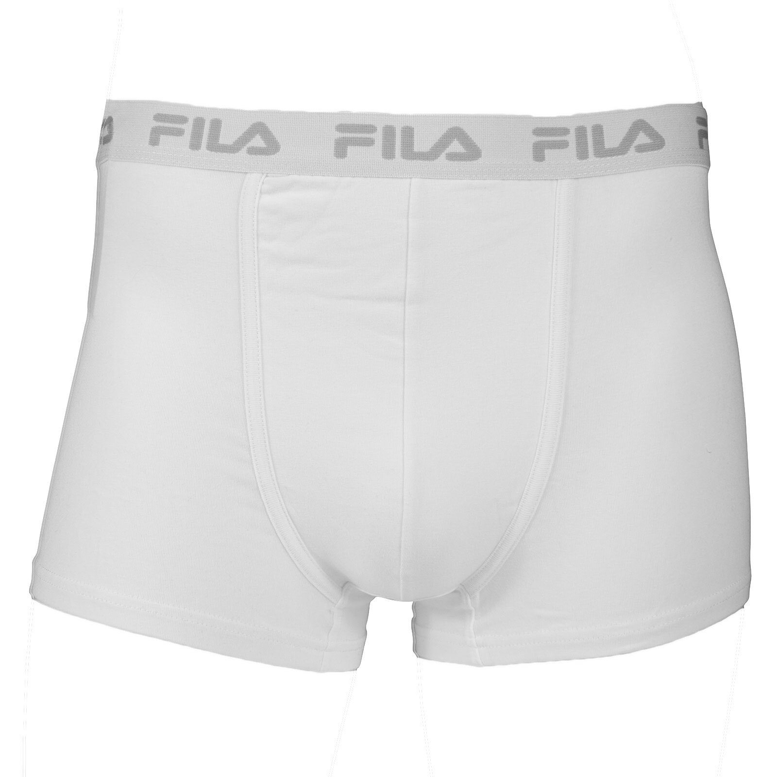 Fila Boxer Herren Basic Boxer Shorts, Elastic mit Logo - Weiß (300)