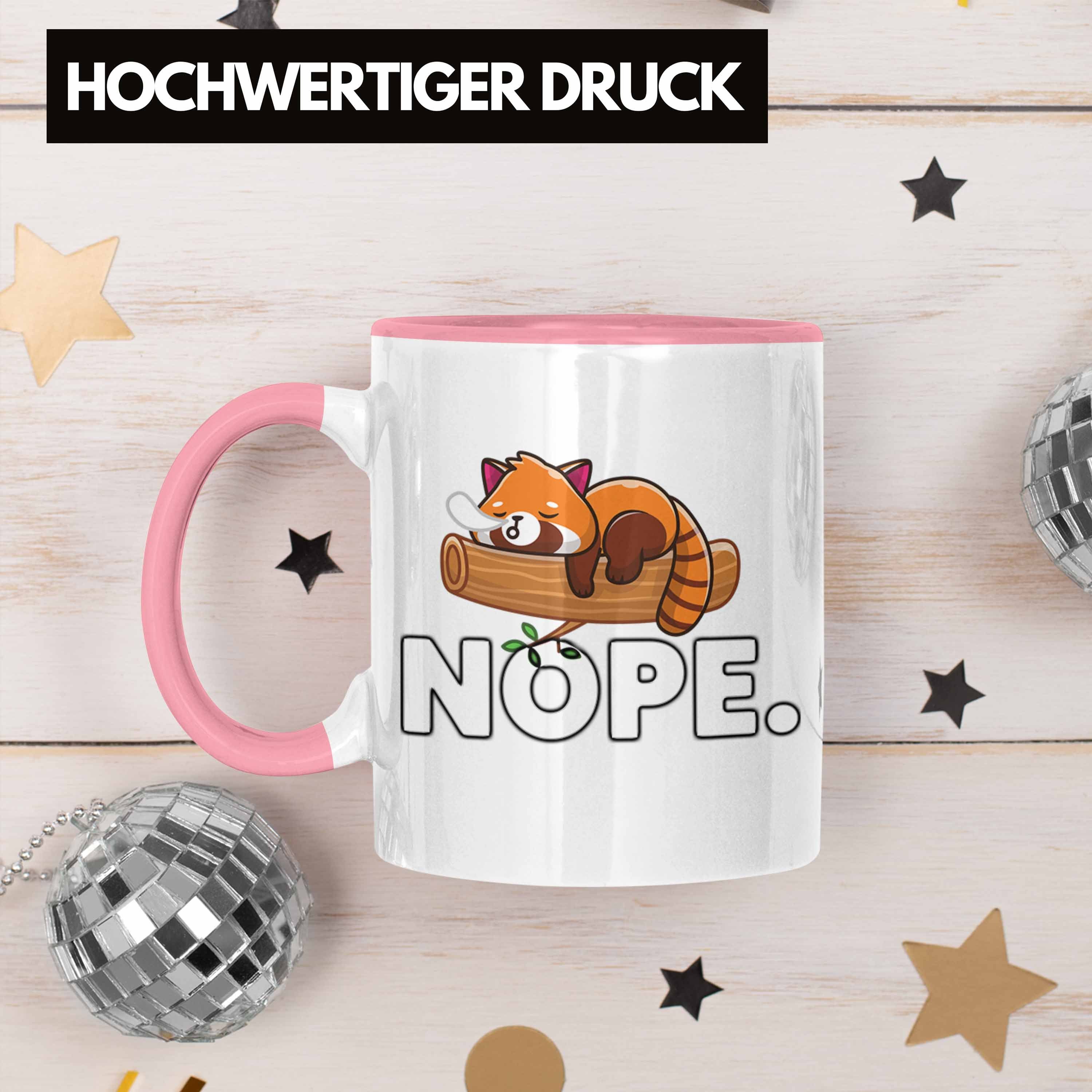 Mädchen Fauler Grafik Panda Lustige für Rosa Jungs - Geschenkidee Trendation Musik Roter Trendation Tasse Nope Kinder Tasse