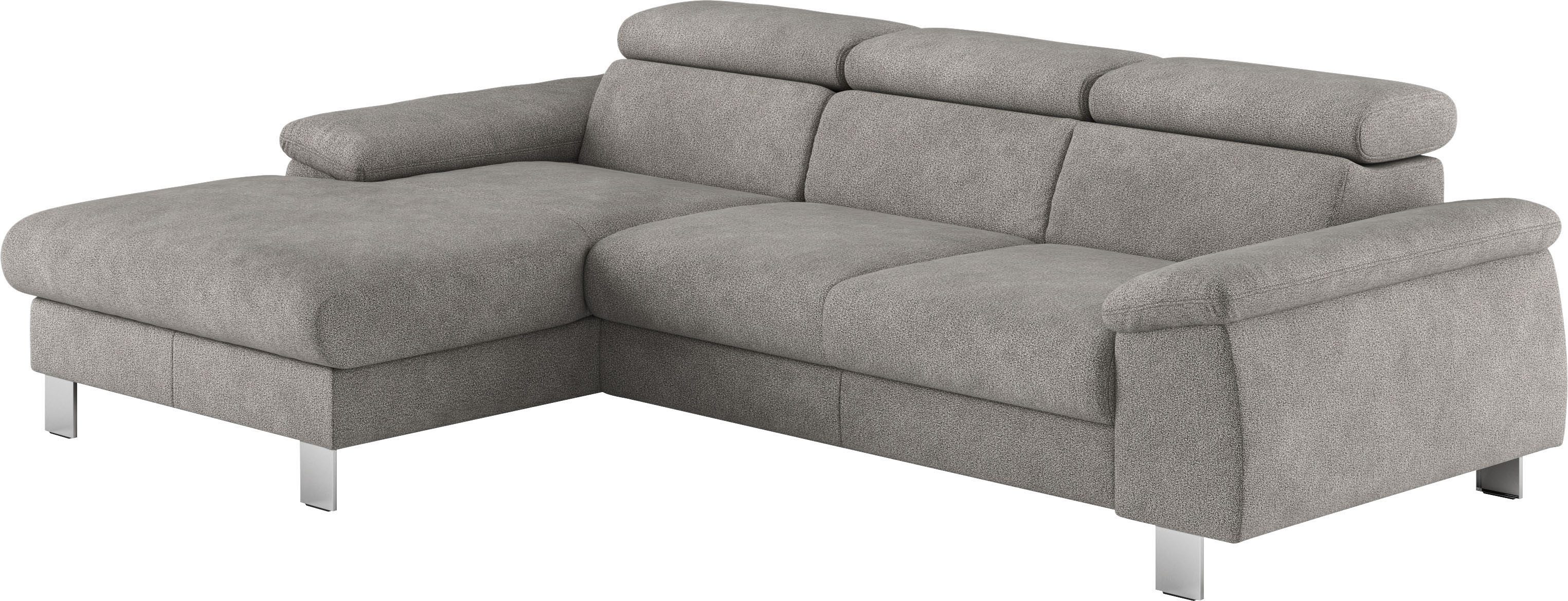 COTTA Ecksofa Komaris L-Form, B: 244 cm, mit Kopfteilverstellung, optional Bettfunktion, Bettkasten & Licht