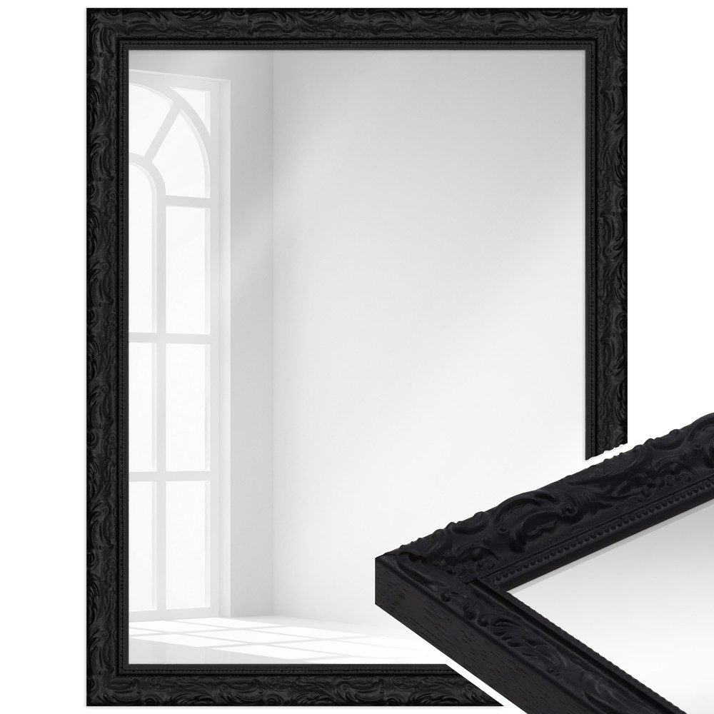 WANDStyle Wandspiegel H530, Vintage Spiegel Schwarz 45x55 cm, Wandspiegel, Ganzkörperspiegel Groß