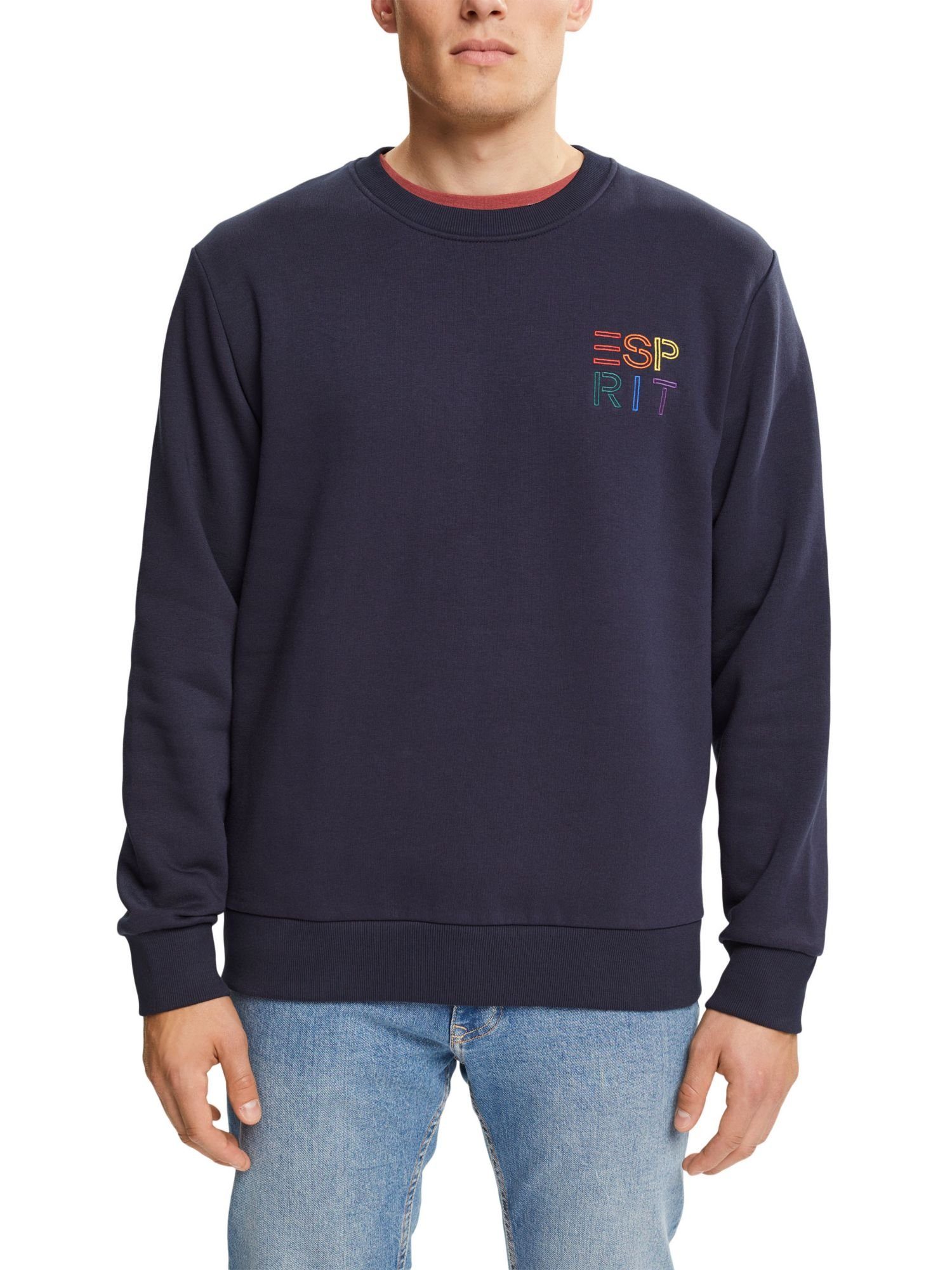 Esprit Sweatshirt Logo-Sweatshirt mit NAVY (1-tlg) Stickerei